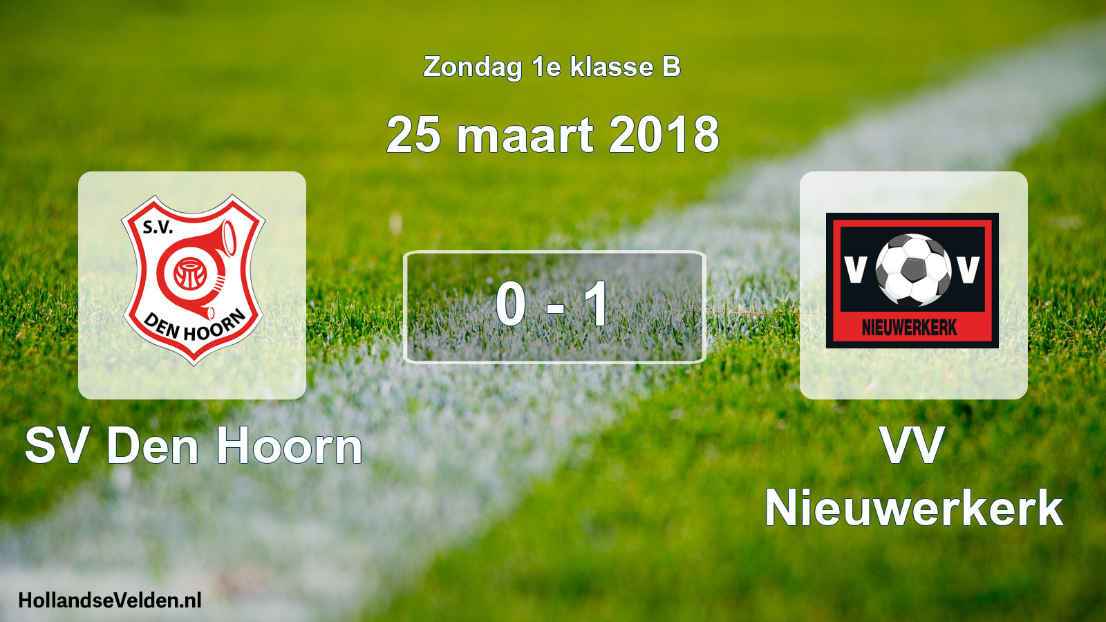 Total number of matches played: SV Den Hoorn - VV Nieuwerkerk 0 - 1 (25 March 2018)