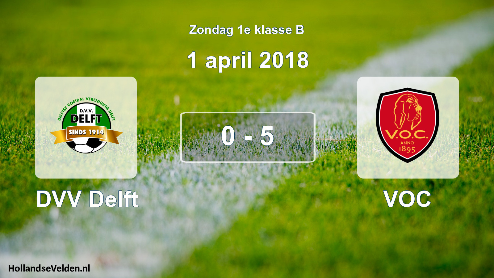 Total number of matches played: DVV Delft - VOC 0 - 5 (1 April 2018)