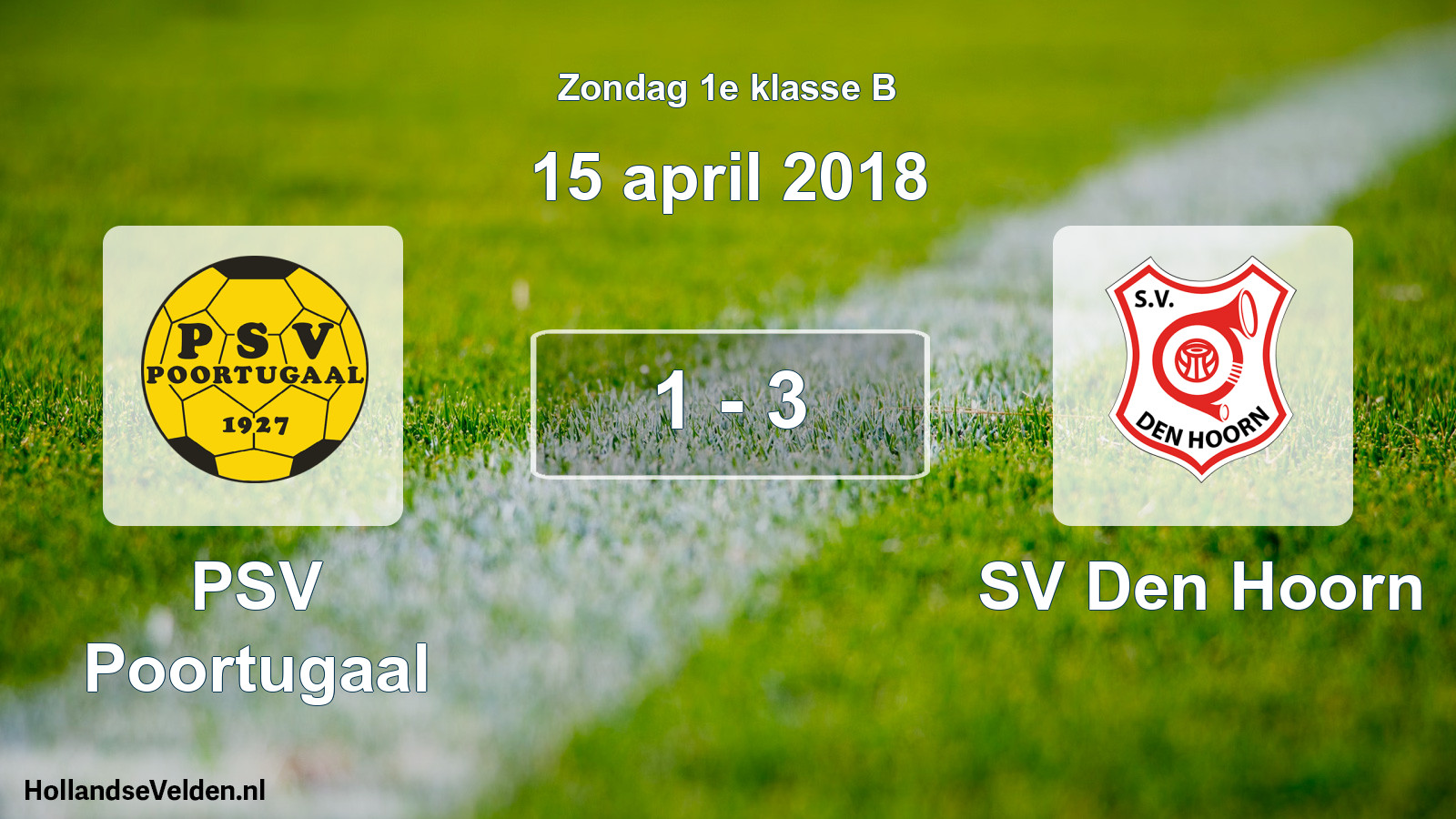Total number of matches played: PSV Poortugaal - SV Den Hoorn 1 - 3 (15 April 2018)