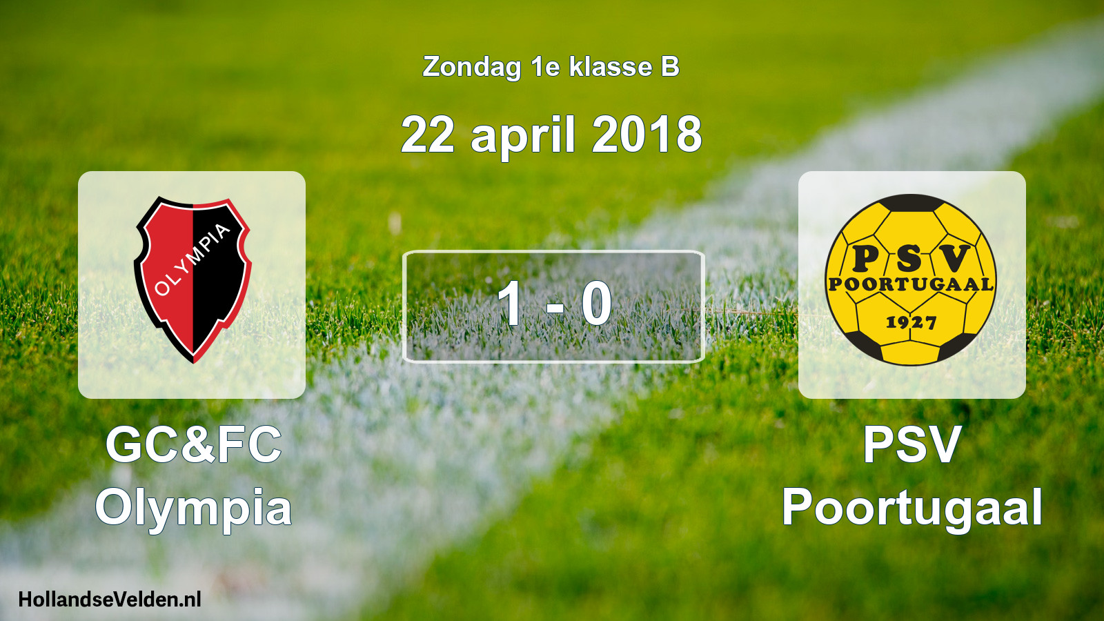 Total number of matches played: GC&FC Olympia - PSV Poortugaal 1 - 0 (22 April 2018)