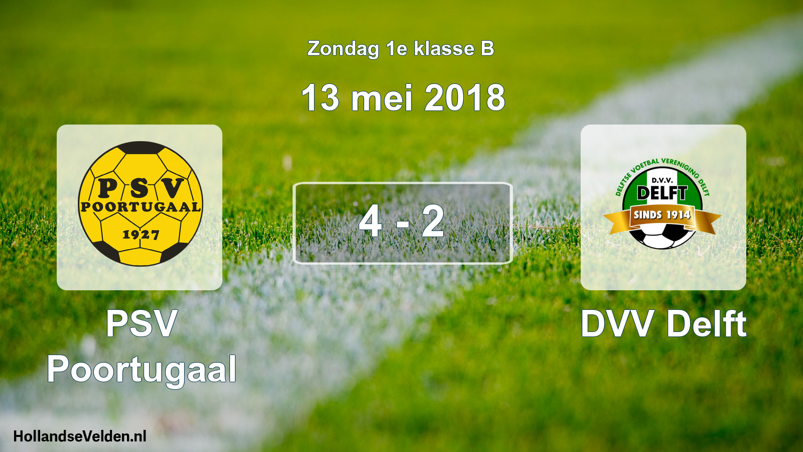 Total number of matches played: PSV Poortugaal - DVV Delft 4 - 2 (13 May 2018)