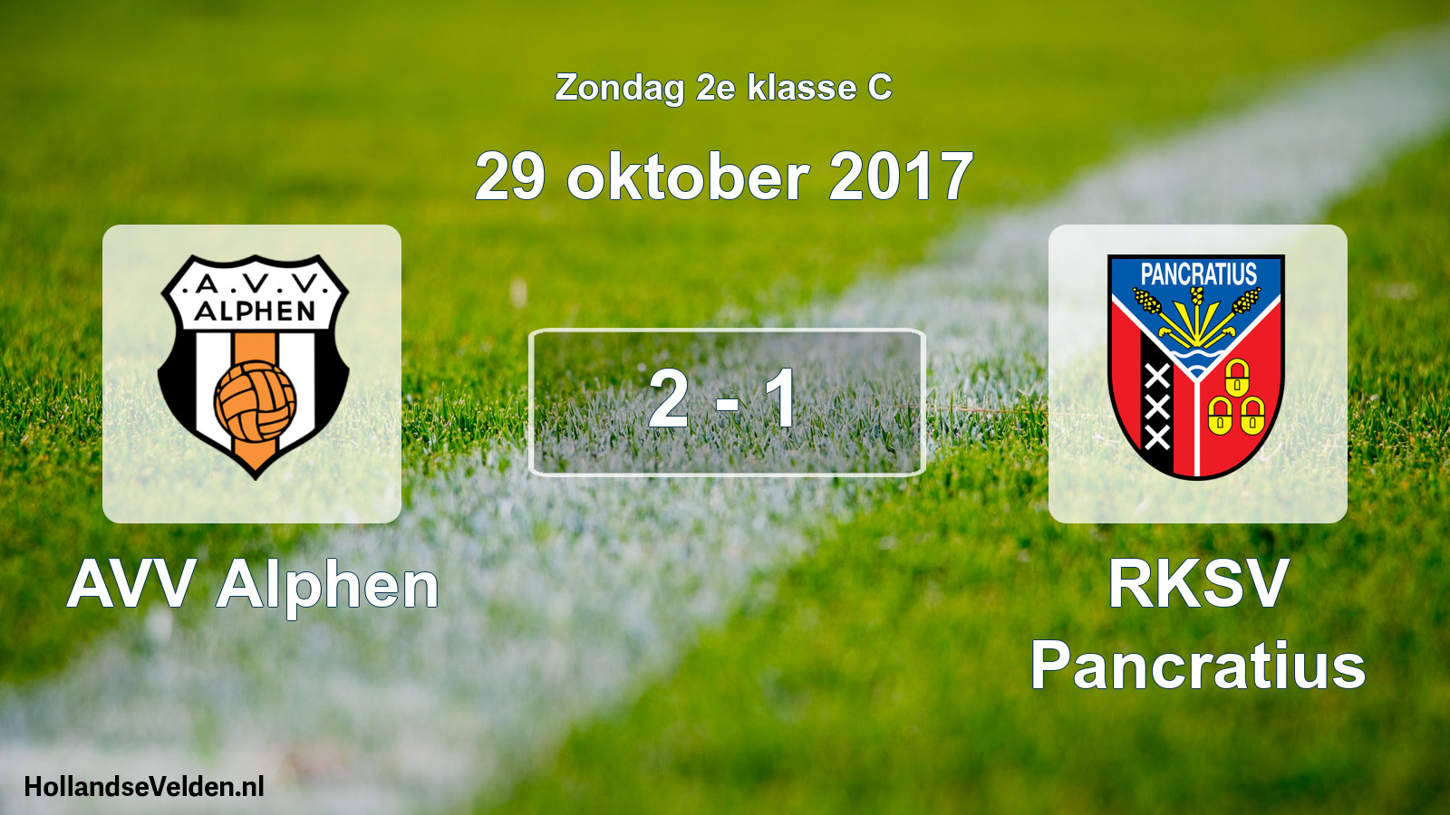 Total number of matches played: AVV Alphen - RKSV Pancratius 2 - 1 (29 October 2017)