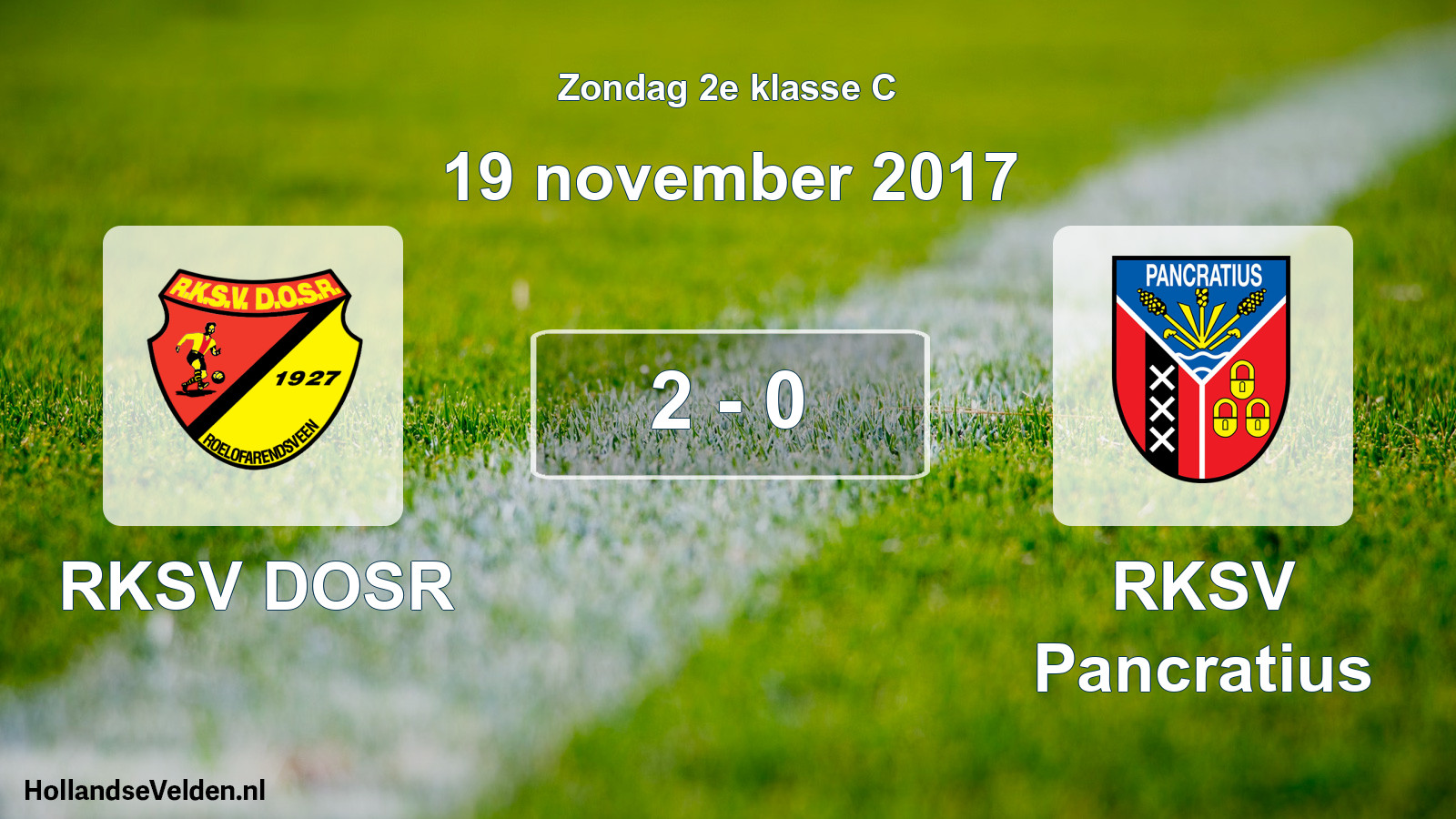 Total number of matches played: RKSV DOSR - RKSV Pancratius 2 - 0 (19 November 2017)