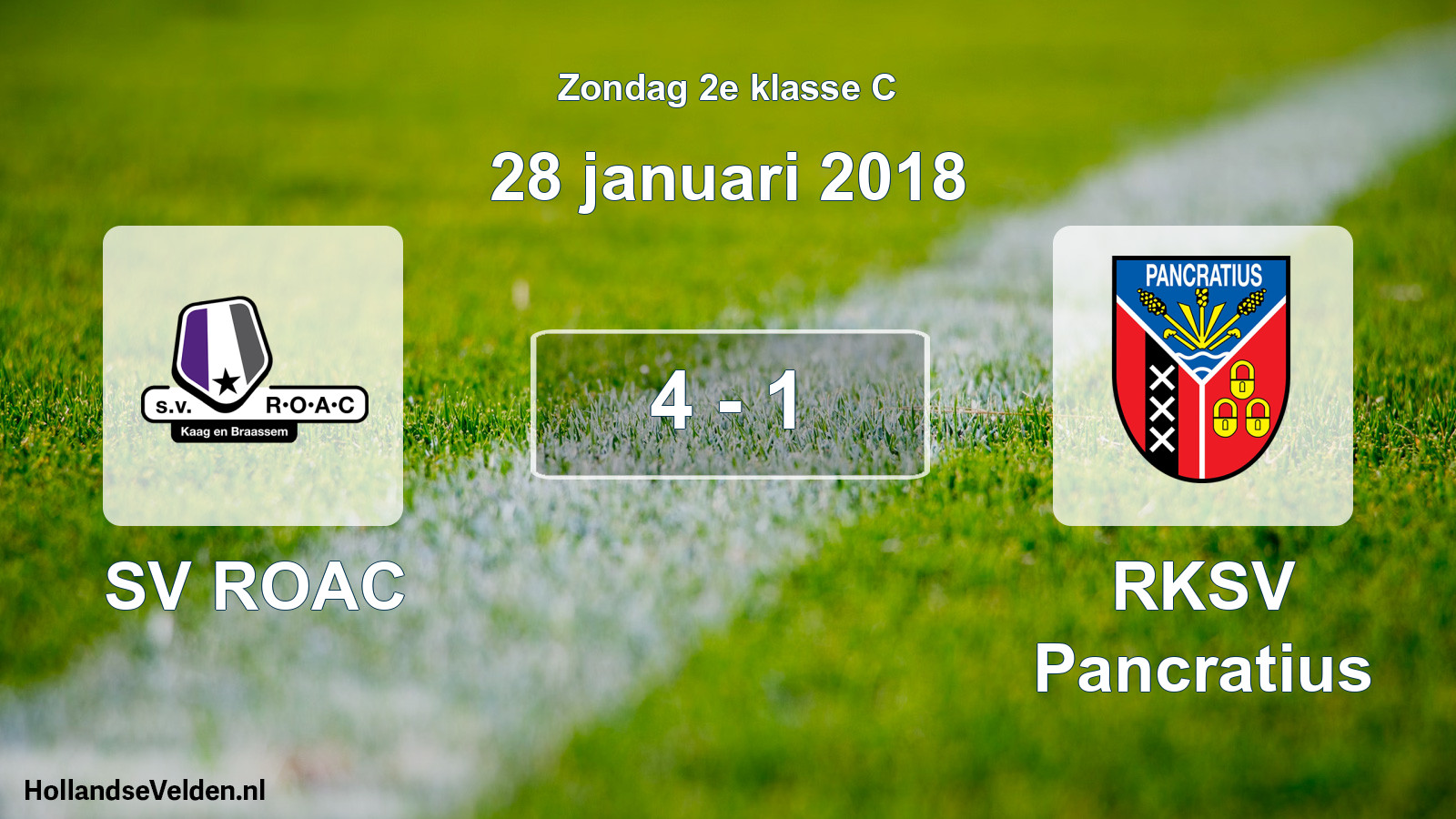 Total number of matches played: SV ROAC - RKSV Pancratius 4 - 1 (28 January 2018)