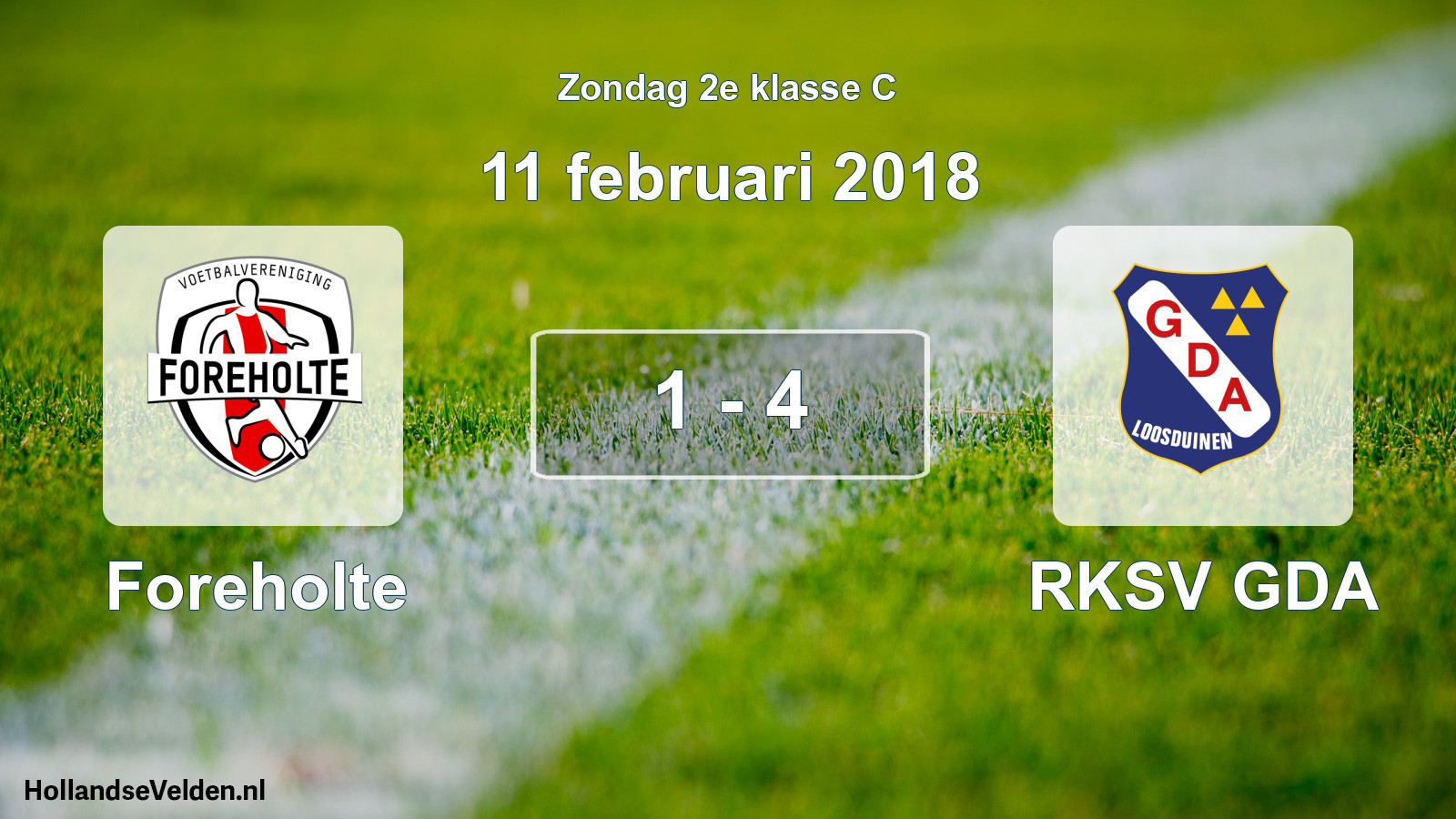 Total number of matches played: Foreholte - RKSV GDA 1 - 4 (11 February 2018)