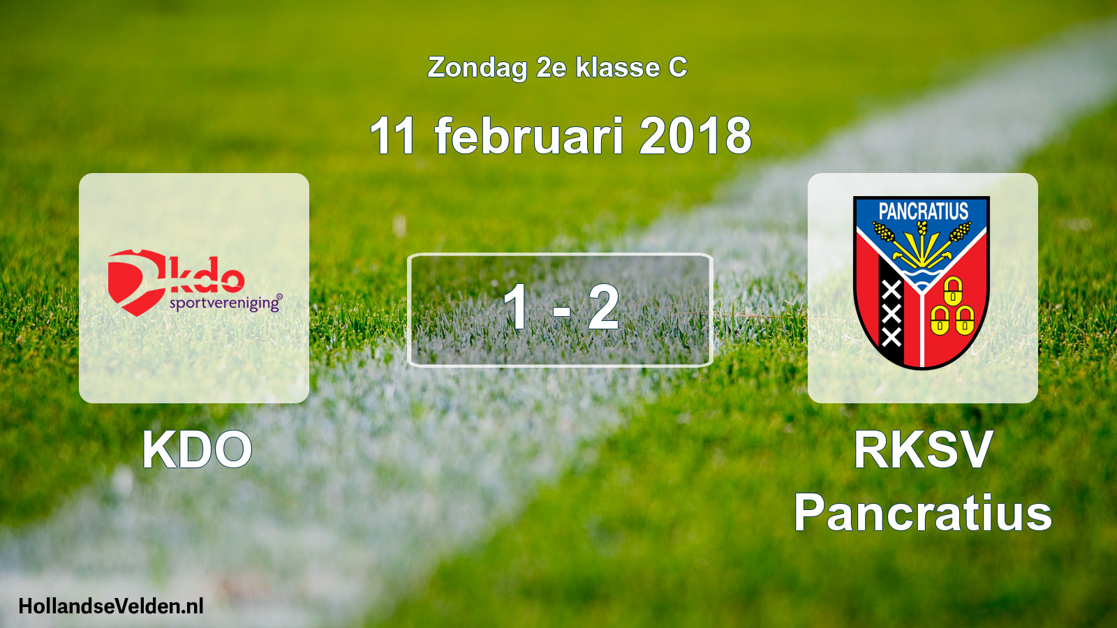 Total number of matches played: KDO - RKSV Pancratius 1 - 2 (11 February 2018)