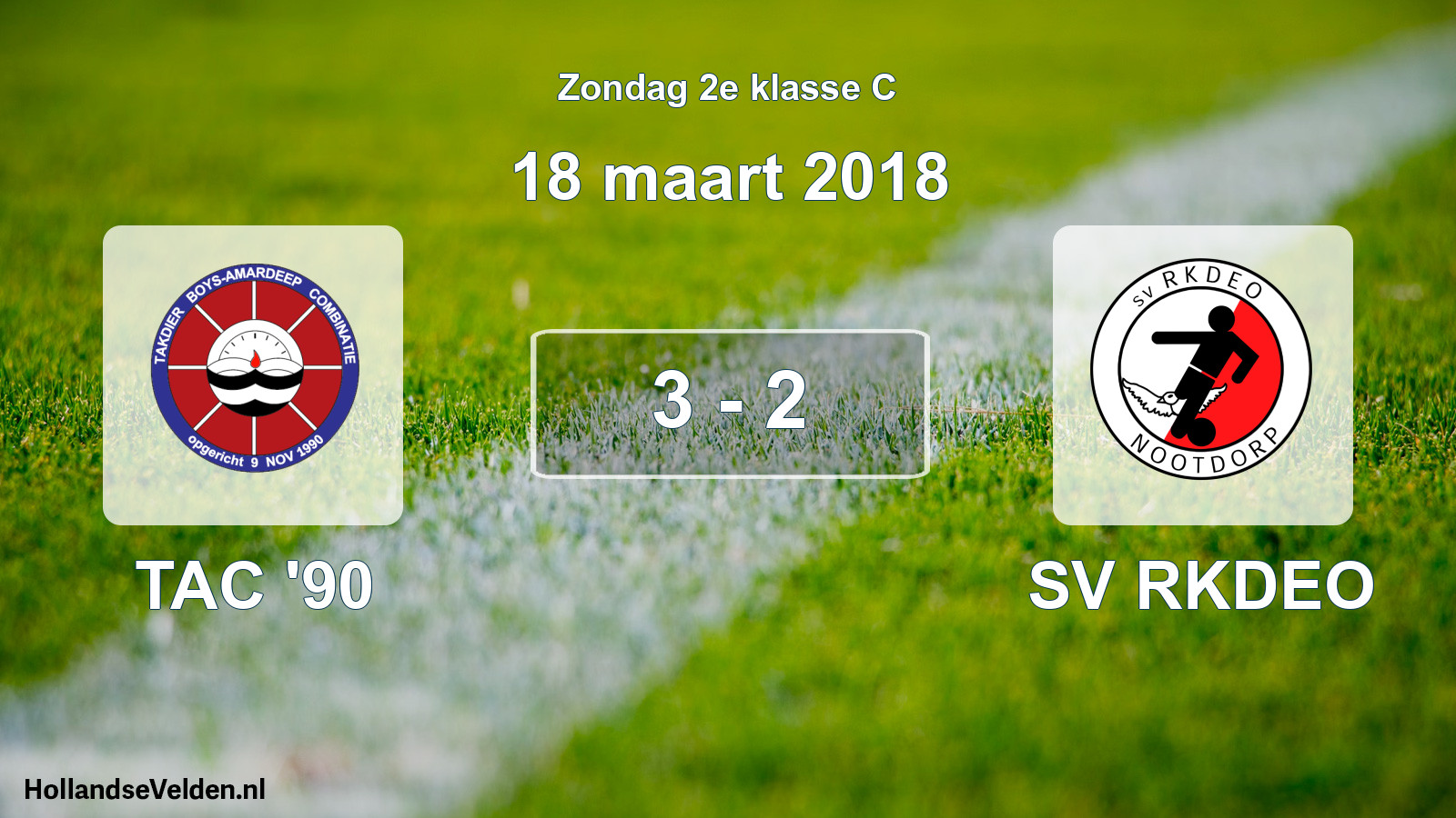 Total number of matches played: TAC '90 - SV RKDEO 3 - 2 (18 March 2018)