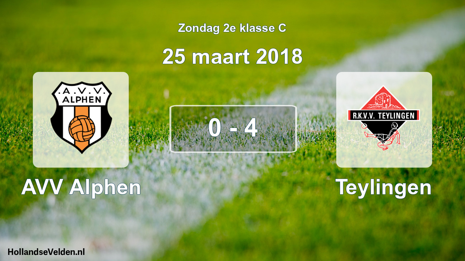 Total number of matches played: AVV Alphen - Teylingen 0 - 4 (25 March 2018)