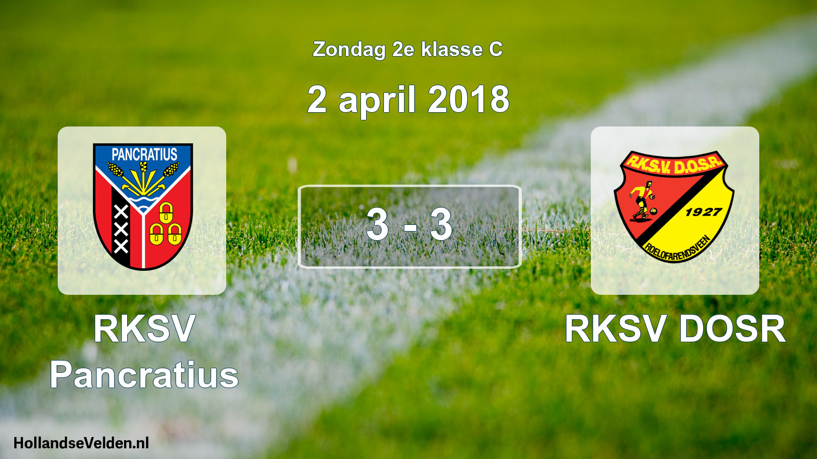 Total number of matches played: RKSV Pancratius - RKSV DOSR 3 - 3 (2 April 2018)
