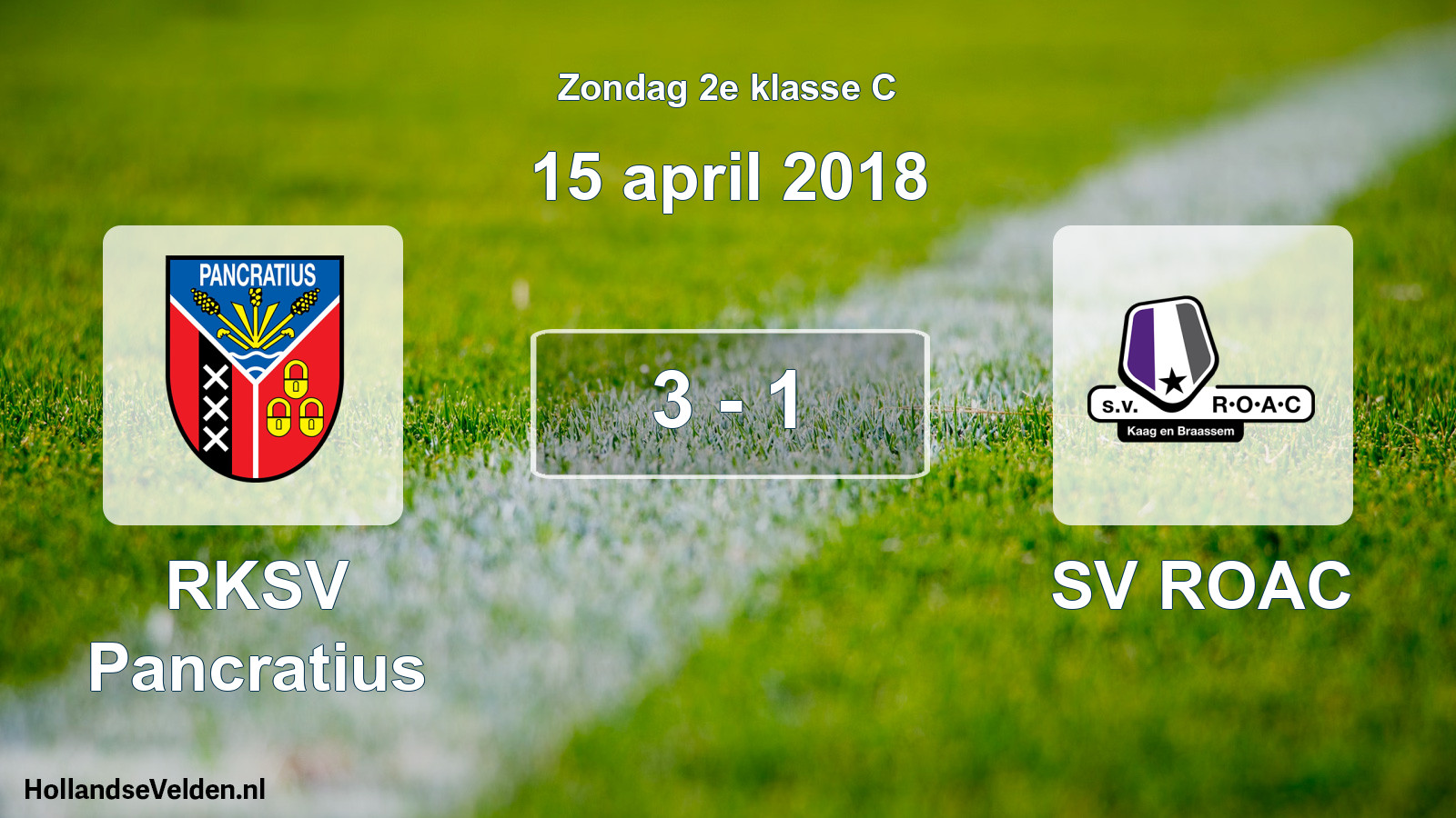 Total number of matches played: RKSV Pancratius - SV ROAC 3 - 1 (15 April 2018)