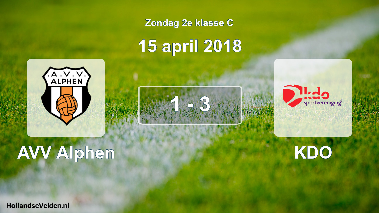 Total number of matches played: AVV Alphen - KDO 1 - 3 (15 April 2018)