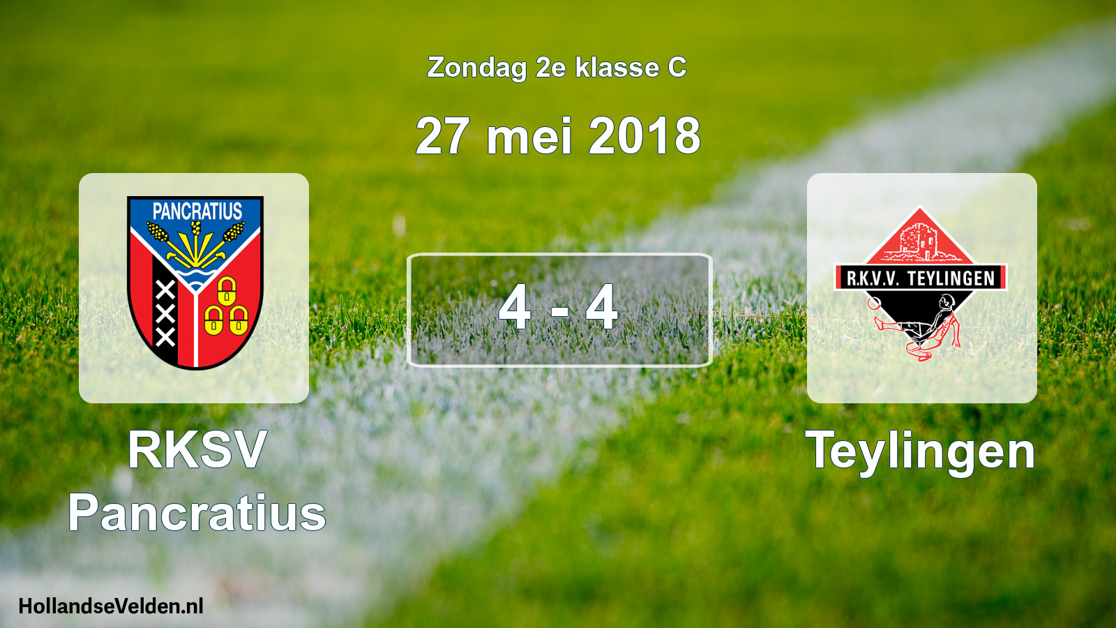 Total number of matches played: RKSV Pancratius - Teylingen 4 - 4 (27 May 2018)
