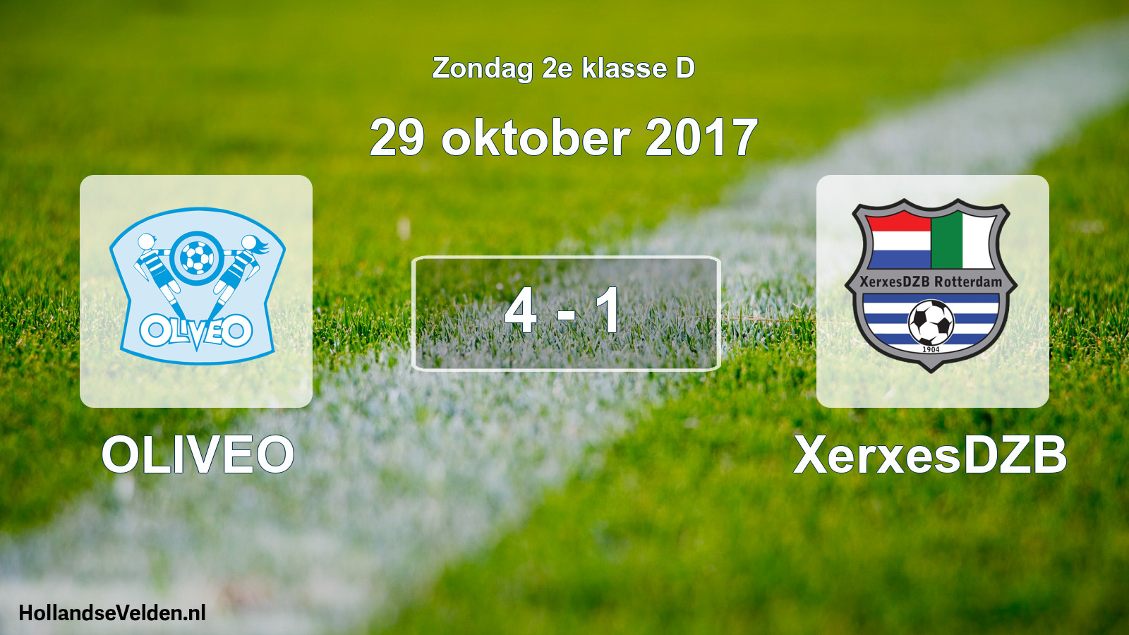 Total number of matches played: OLIVEO - XerxesDZB 4 - 1 (29 October 2017)