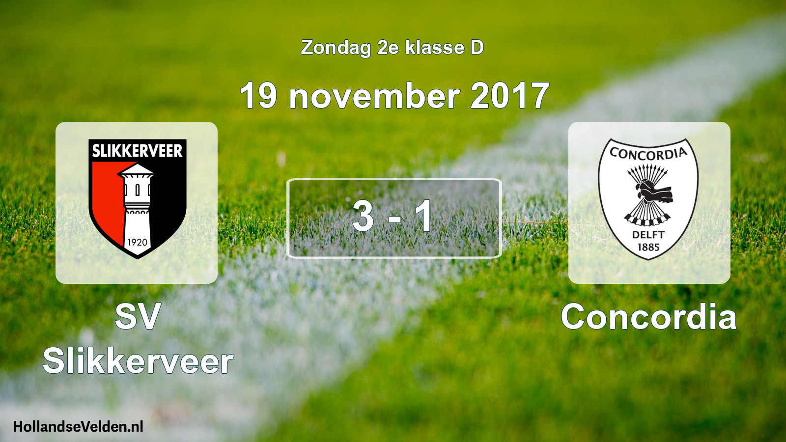 Total number of matches played: SV Slikkerveer - Concordia 3 - 1 (19 November 2017)