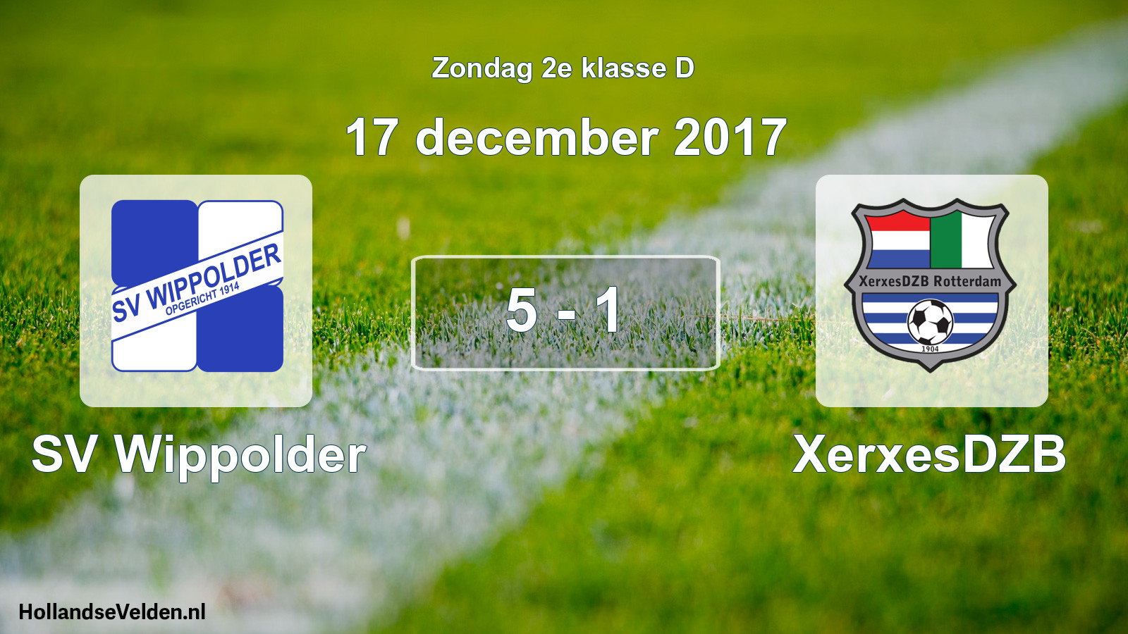 Total number of matches played: SV Wippolder - XerxesDZB 5 - 1 (17 December 2017)