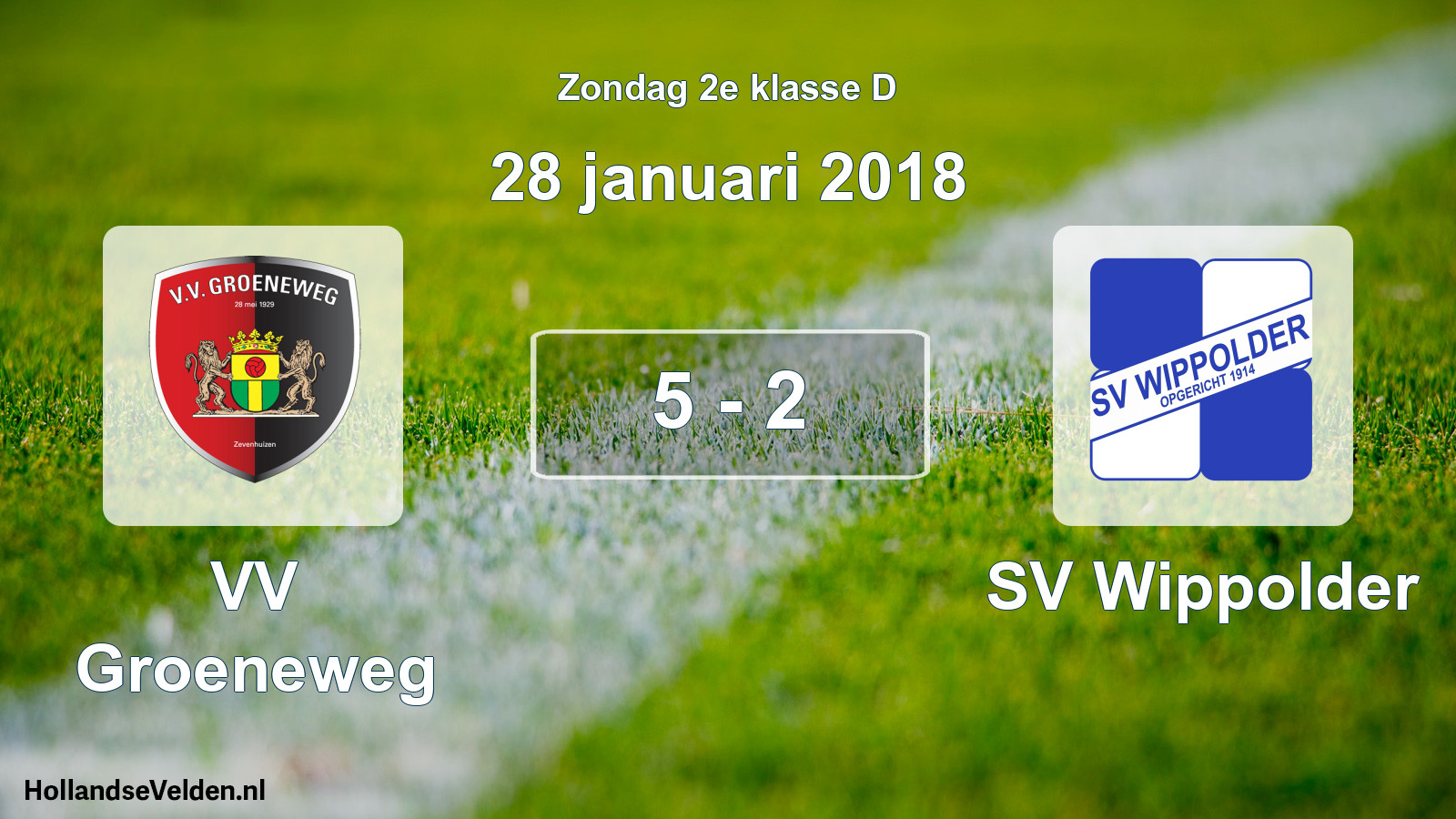 Total number of matches played: VV Groeneweg - SV Wippolder 5 - 2 (28 January 2018)