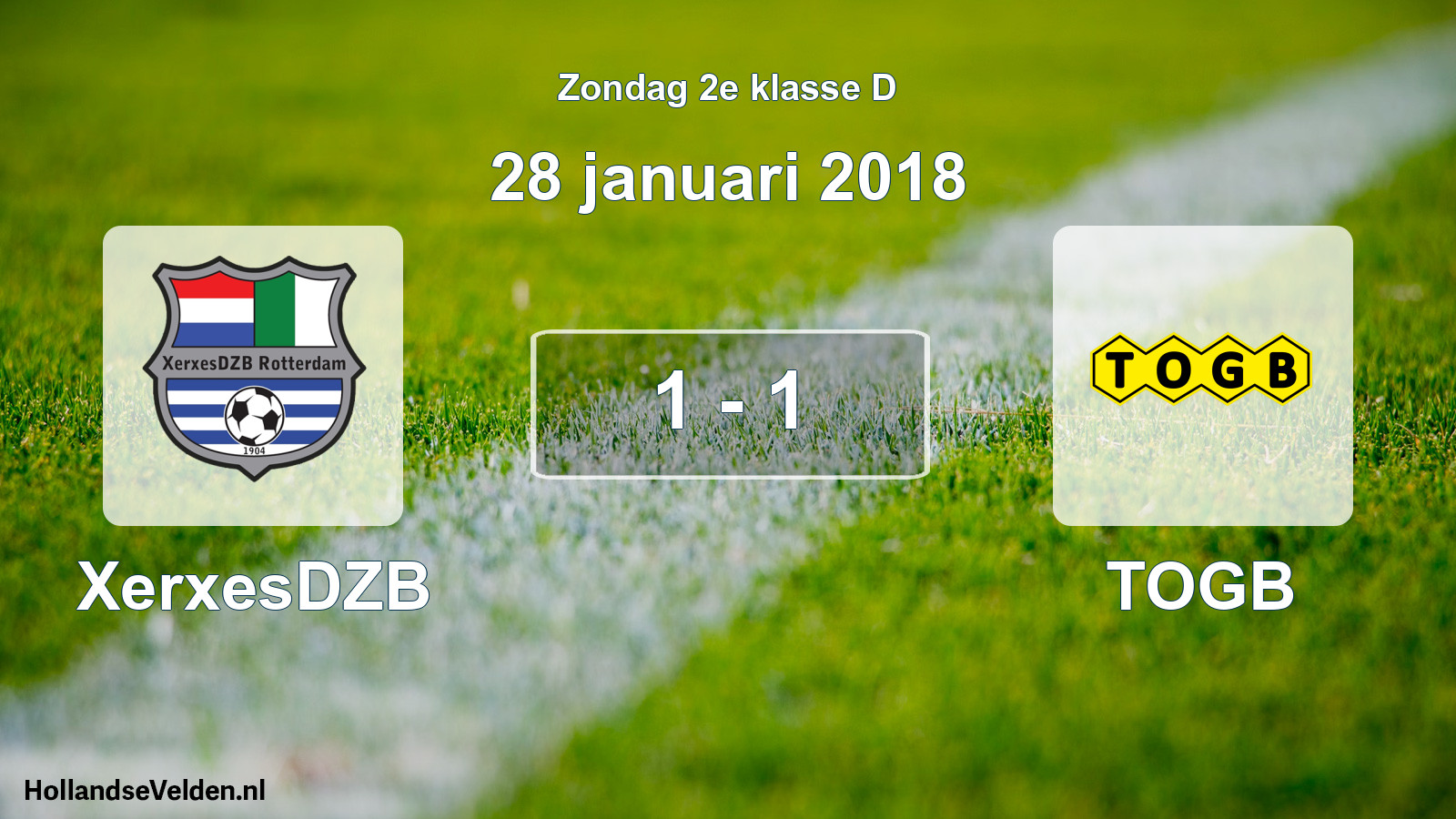 Total number of matches played: XerxesDZB - TOGB 1 - 1 (28 January 2018)