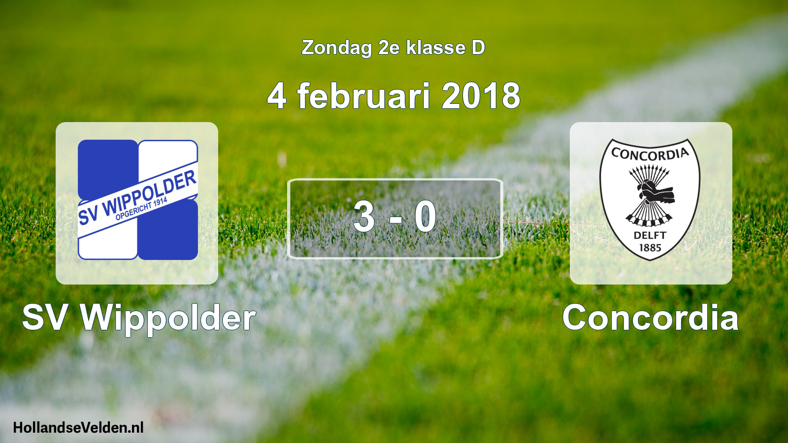 Total number of matches played: SV Wippolder - Concordia 3 - 0 (4 February 2018)