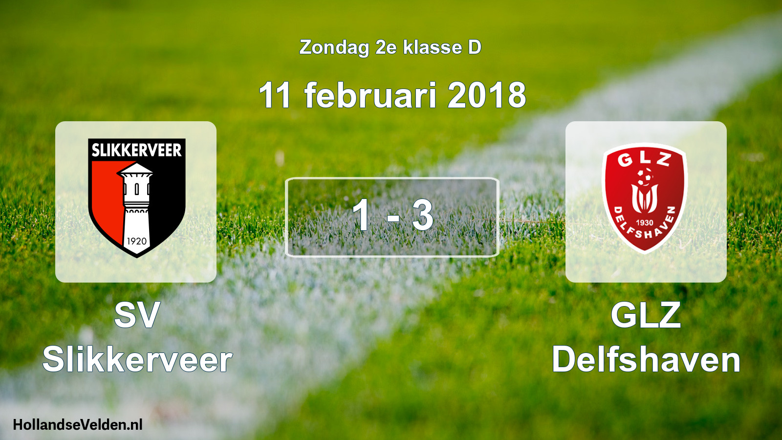 Total number of matches played: SV Slikkerveer - GLZ Delfshaven 1 - 3 (11 February 2018)