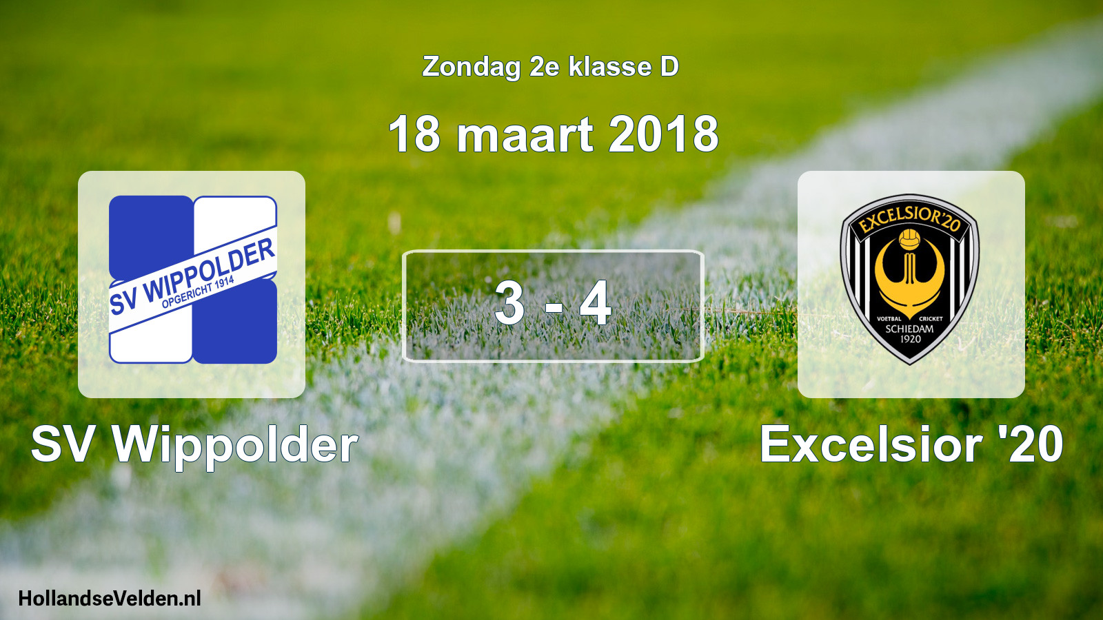 Total number of matches played: SV Wippolder - Excelsior '20 3 - 4 (18 March 2018)