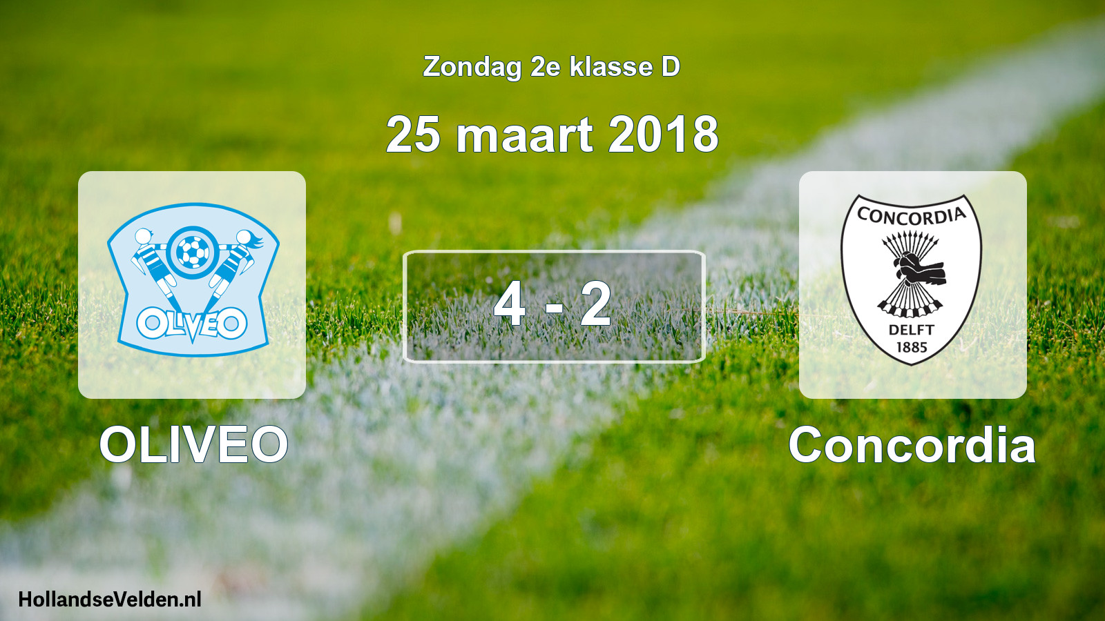 Total number of matches played: OLIVEO - Concordia 4 - 2 (25 March 2018)