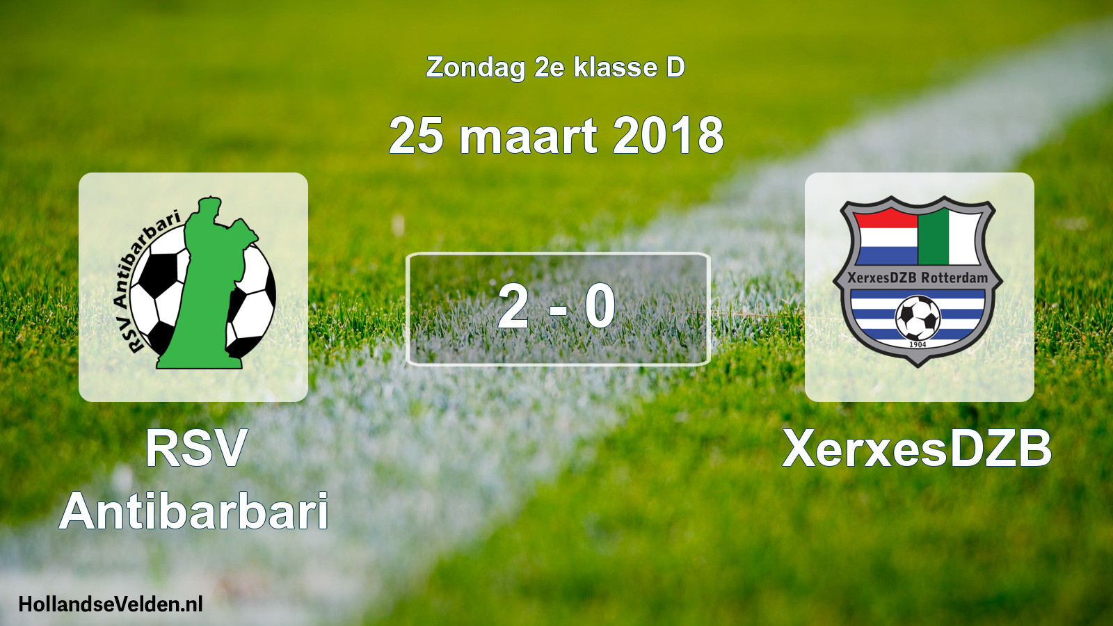 Total number of matches played: RSV Antibarbari - XerxesDZB 2 - 0 (25 March 2018)