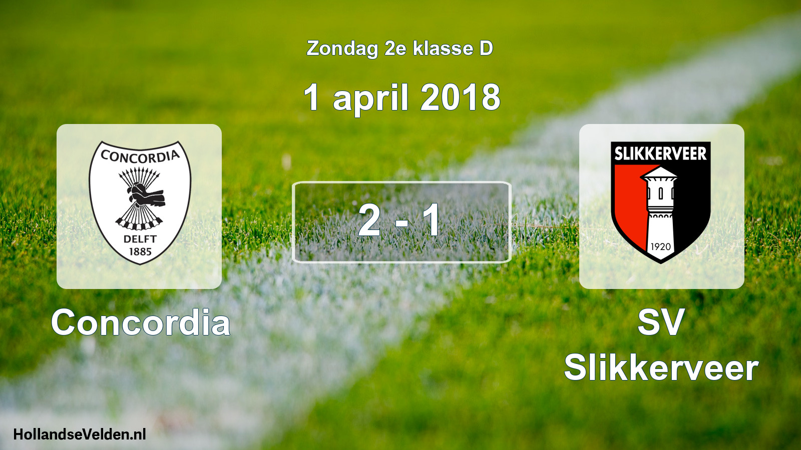 Total number of matches played: Concordia - SV Slikkerveer 2 - 1 (1 April 2018)