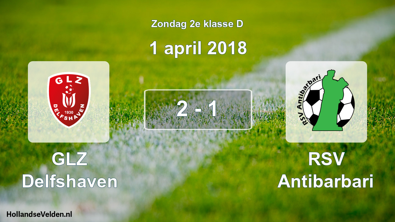 Total number of matches played: GLZ Delfshaven - RSV Antibarbari 2 - 1 (1 April 2018)