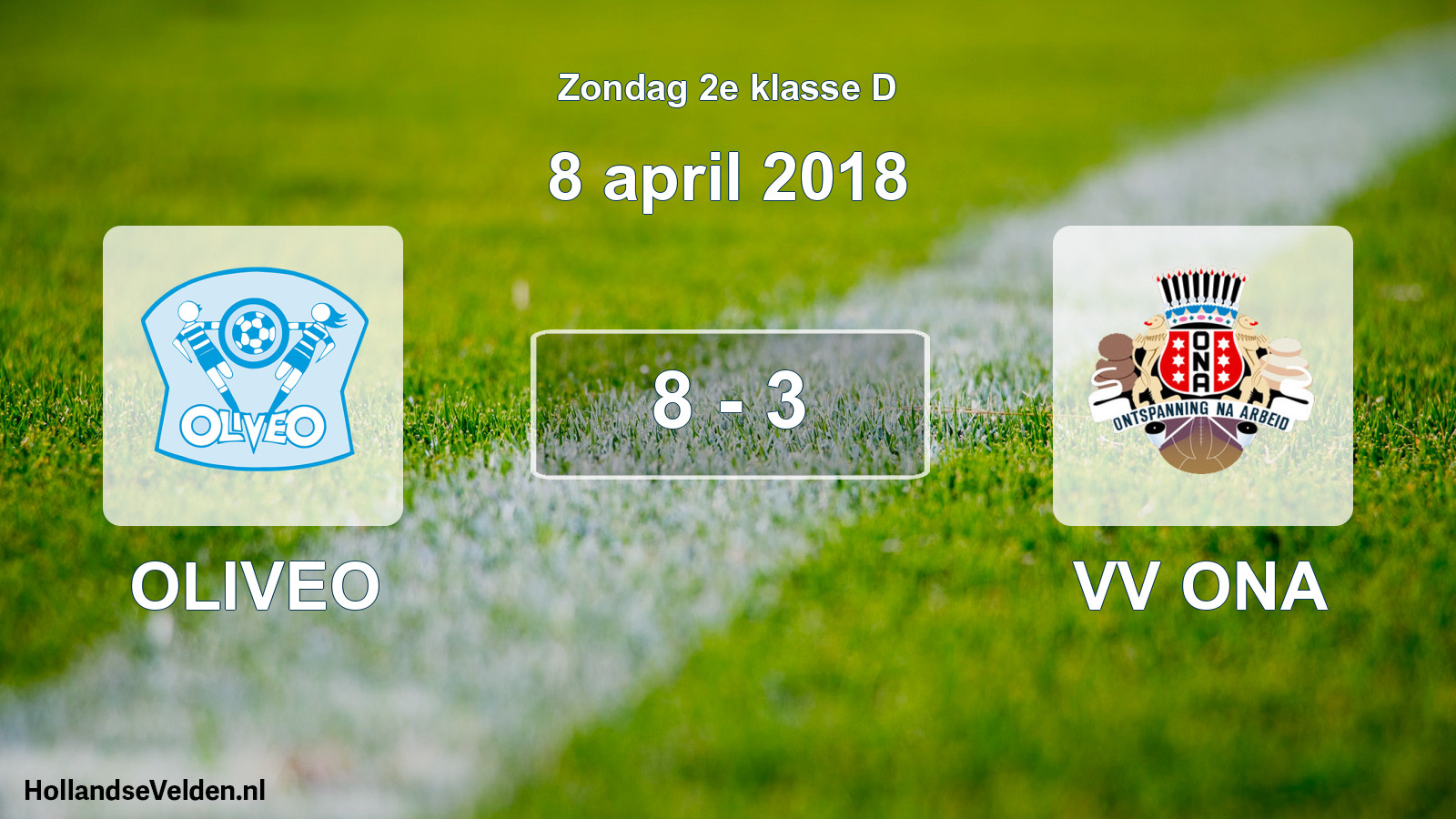 Total number of matches played: OLIVEO - VV ONA 8 - 3 (8 April 2018)