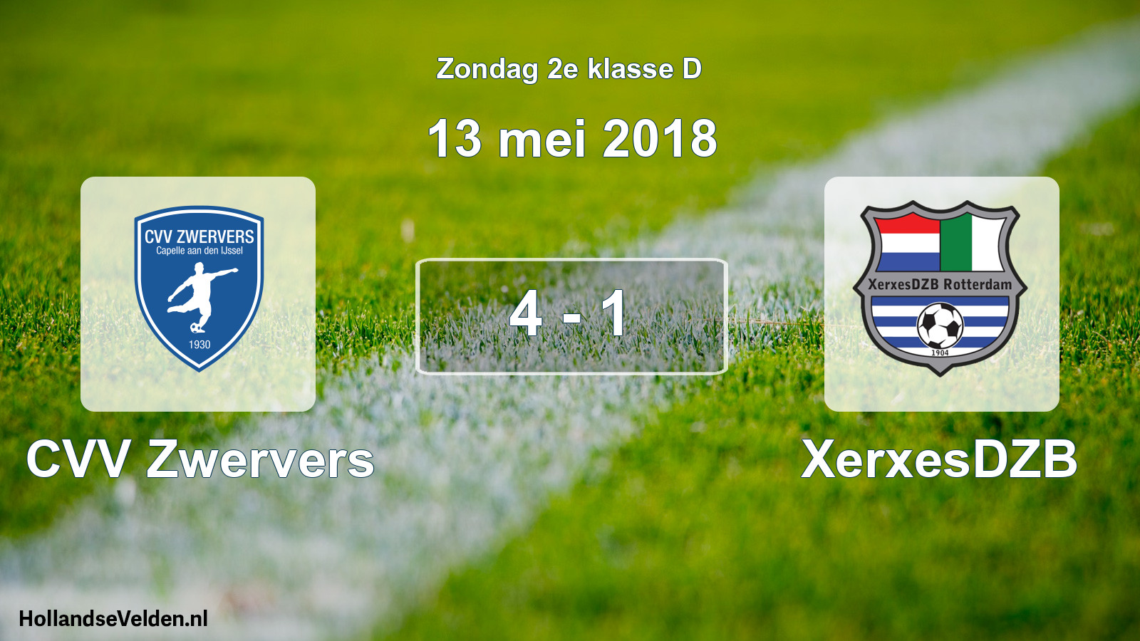 Total number of matches played: CVV Zwervers - XerxesDZB 4 - 1 (13 May 2018)