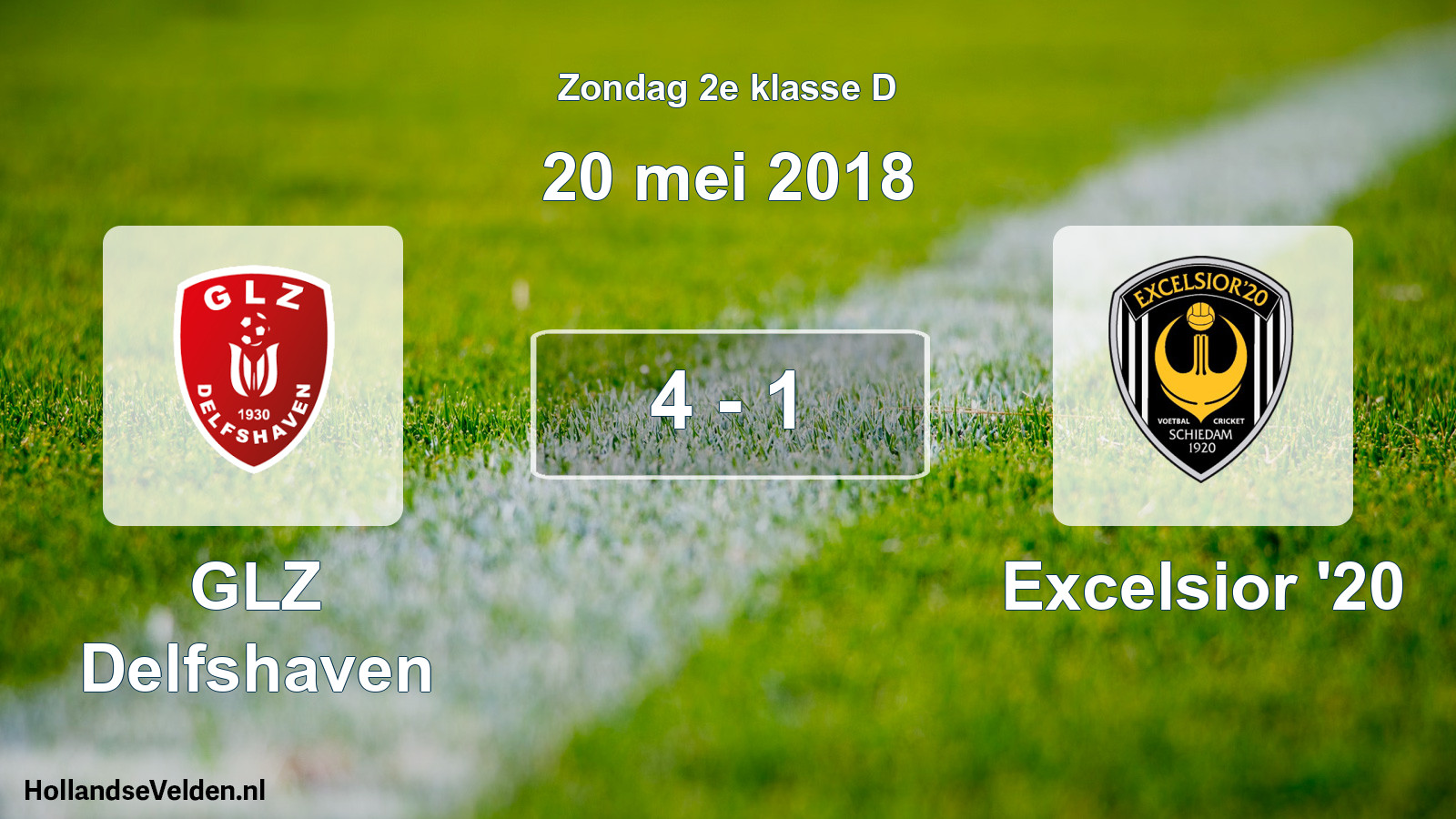 Total number of matches played: GLZ Delfshaven - Excelsior '20 4 - 1 (20 May 2018)
