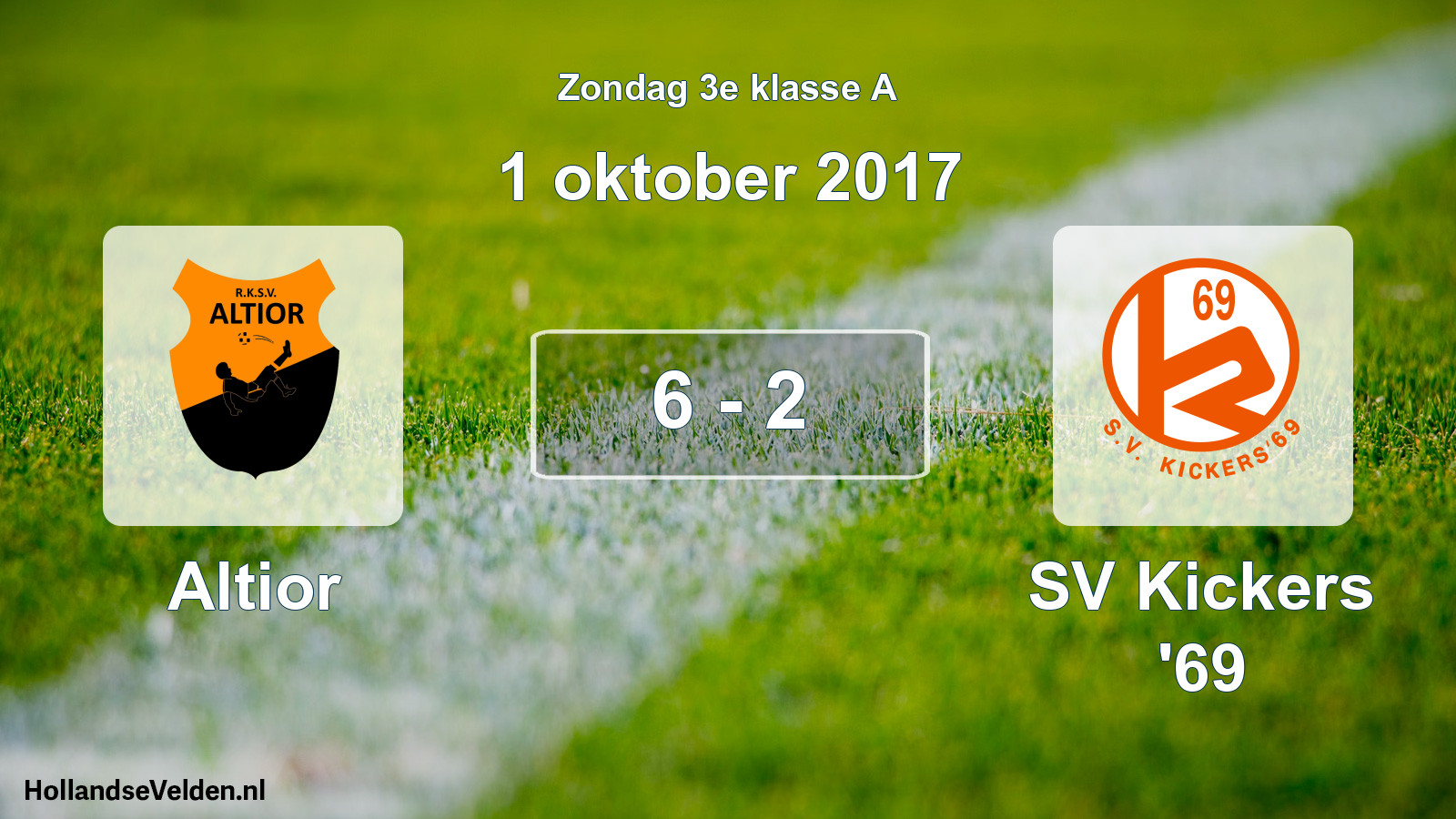 Total number of matches played: Altior - SV Kickers '69 6 - 2 (1 October 2017)