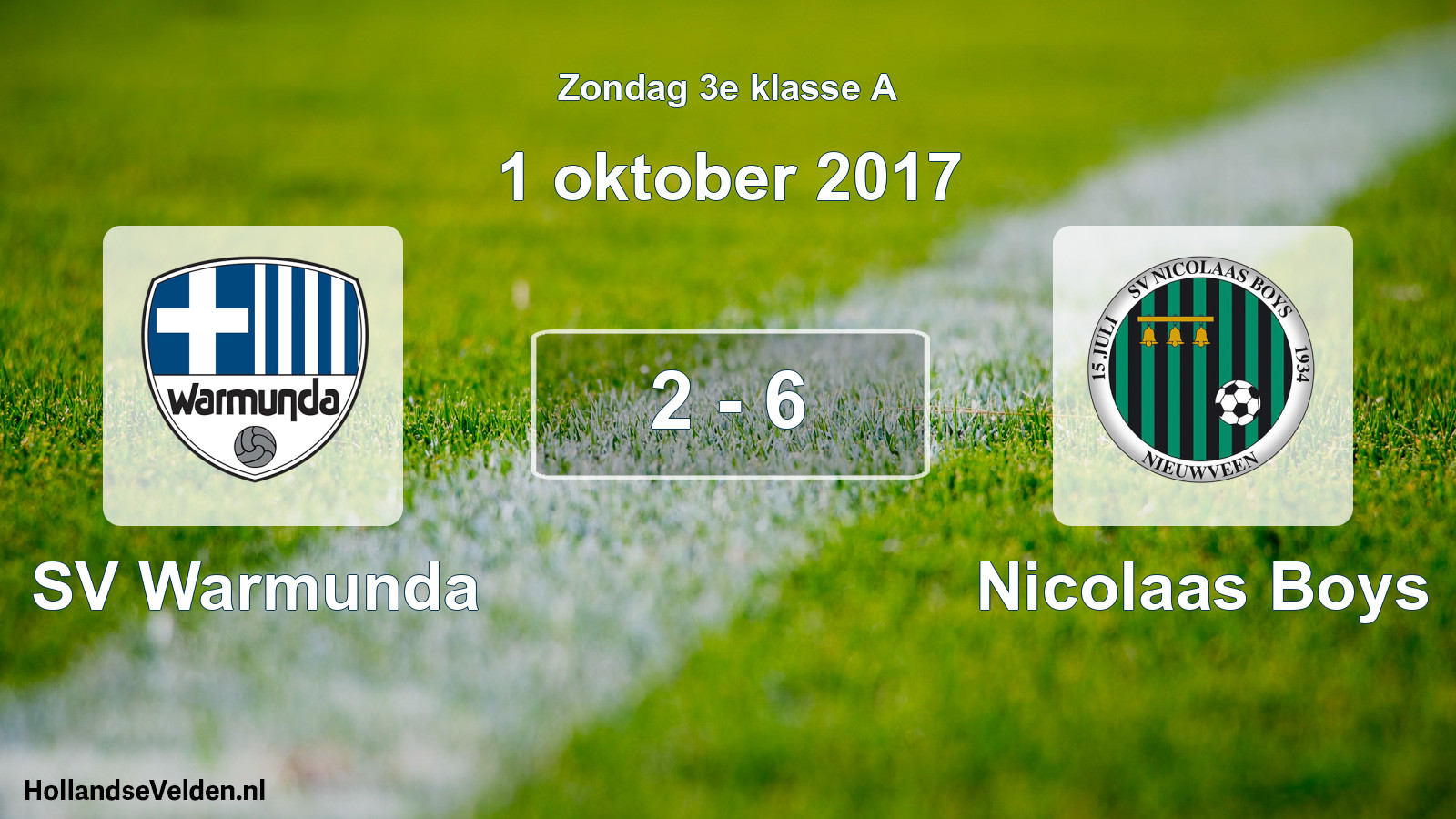 Total number of matches played: SV Warmunda - Nicolaas Boys 2 - 6 (1 October 2017)