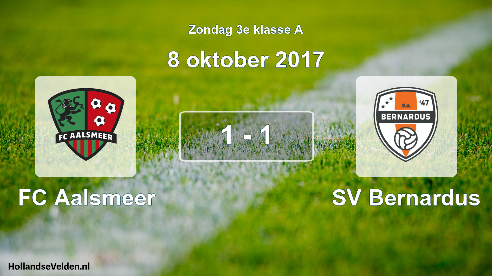 Total number of matches played: FC Aalsmeer - SV Bernardus 1 - 1 (8 October 2017)