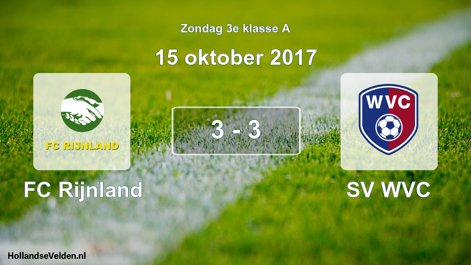 Total number of matches played: FC Rijnland - SV WVC 3 - 3 (15 October 2017)
