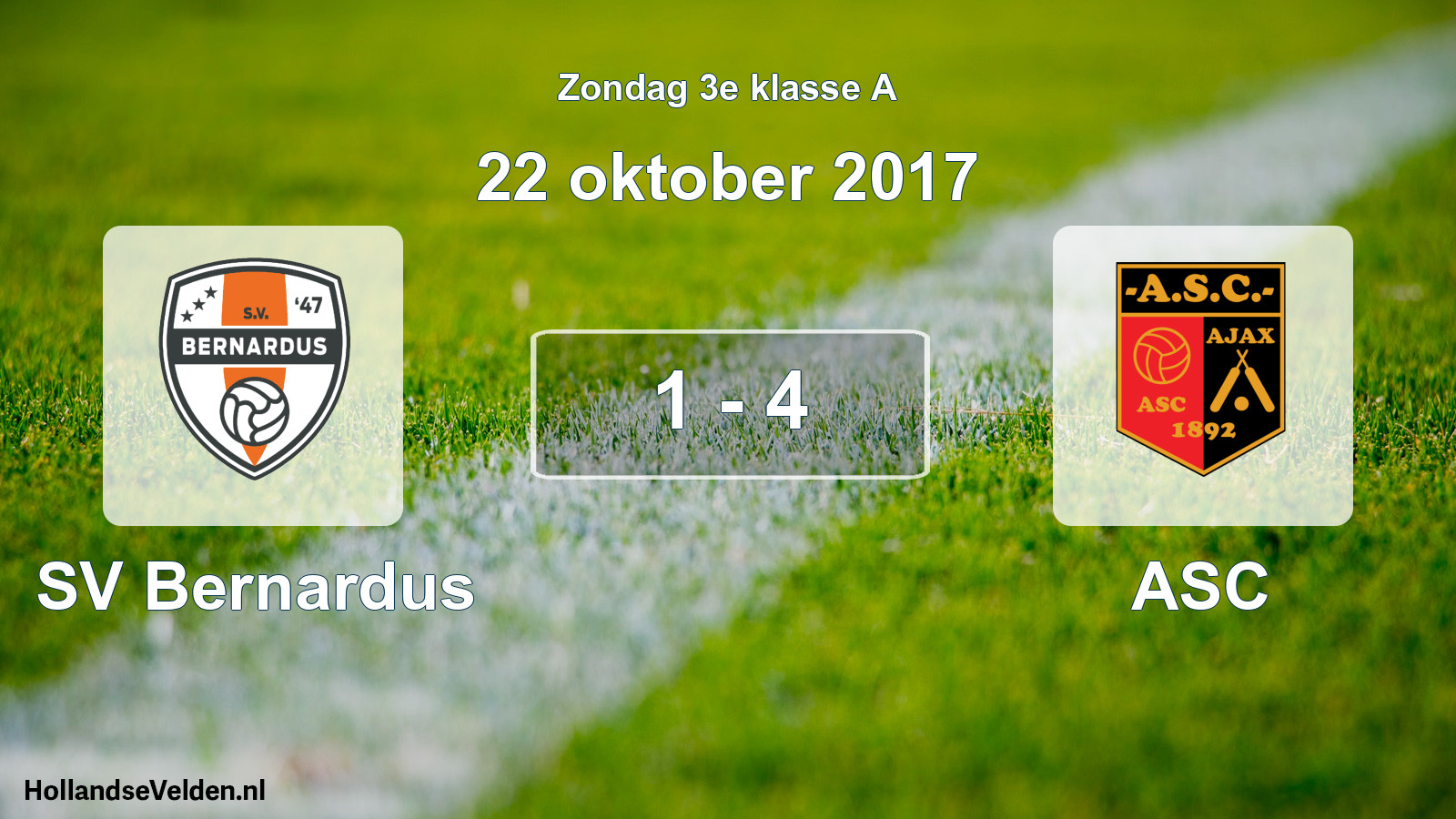 Total number of matches played: SV Bernardus - ASC 1 - 4 (22 October 2017)