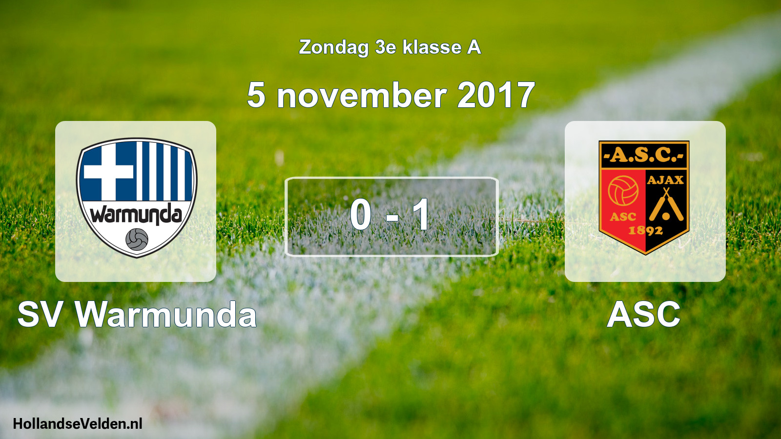 Total number of matches played: SV Warmunda - ASC 0 - 1 (5 November 2017)