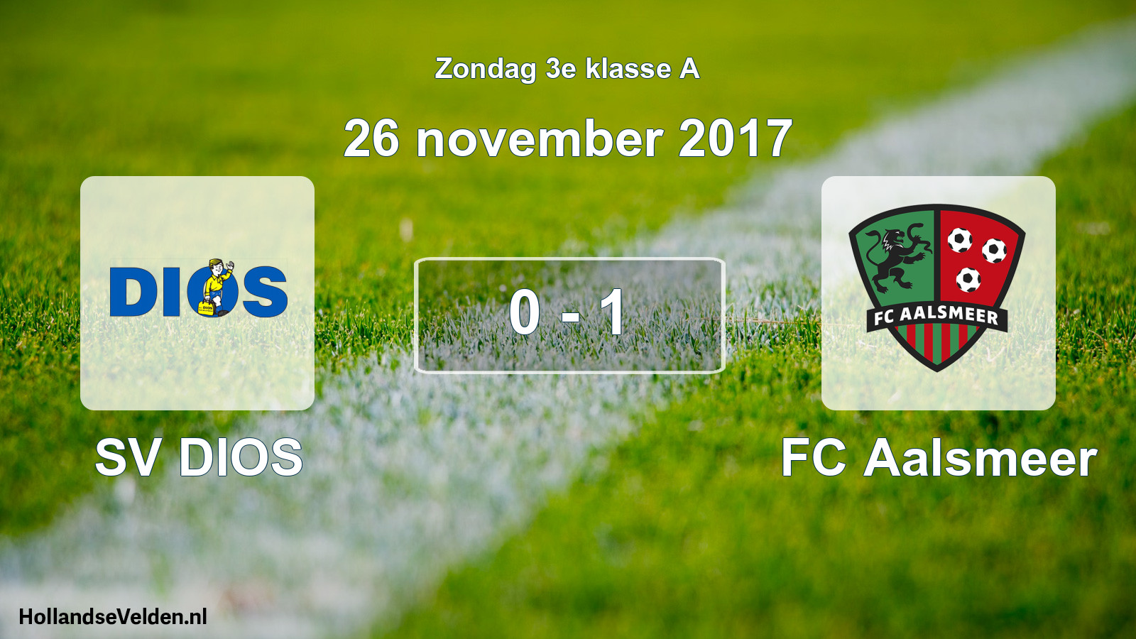 Total number of matches played: SV DIOS - FC Aalsmeer 0 - 1 (26 November 2017)