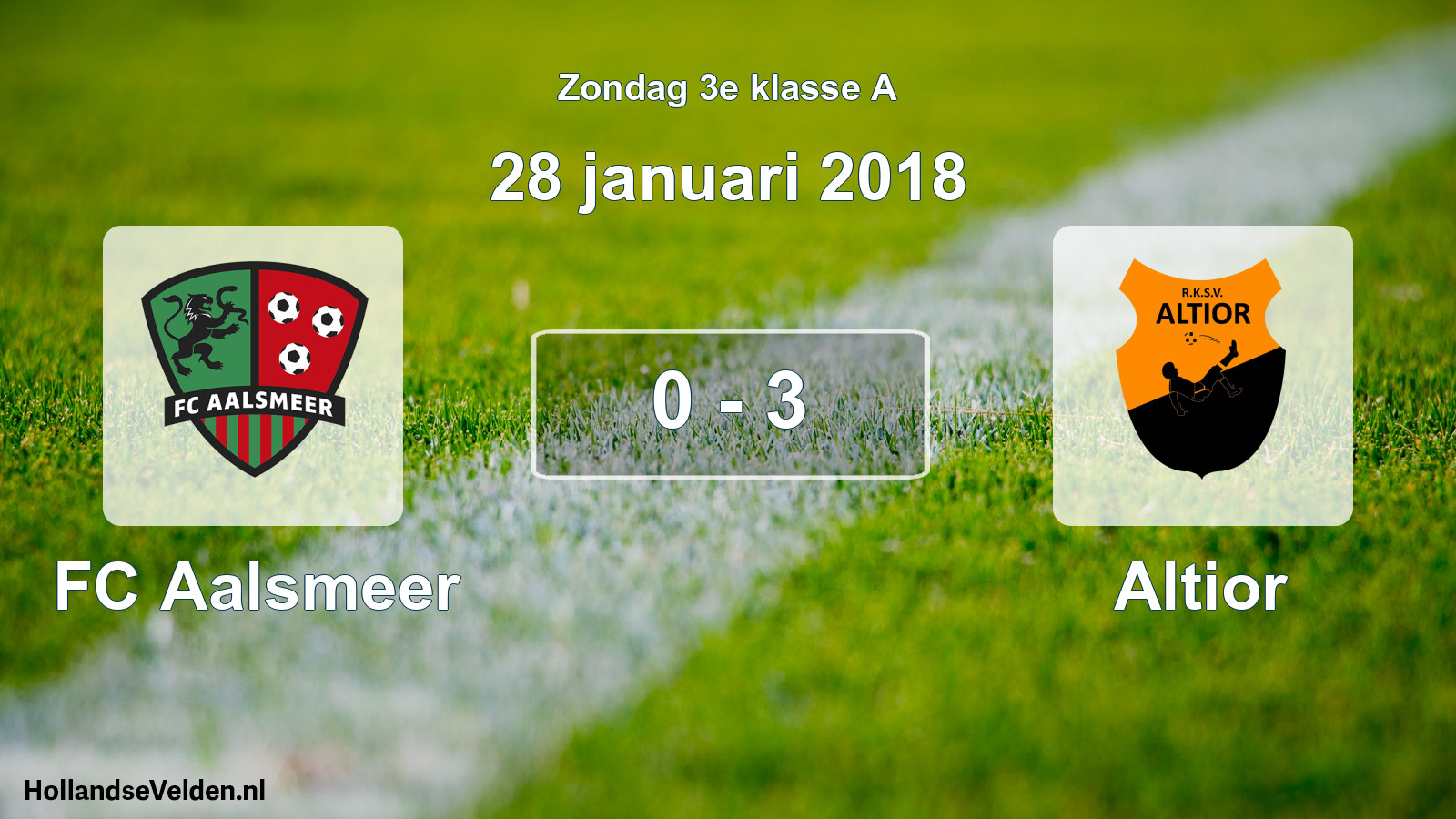 Total number of matches played: FC Aalsmeer - Altior 0 - 3 (28 January 2018)