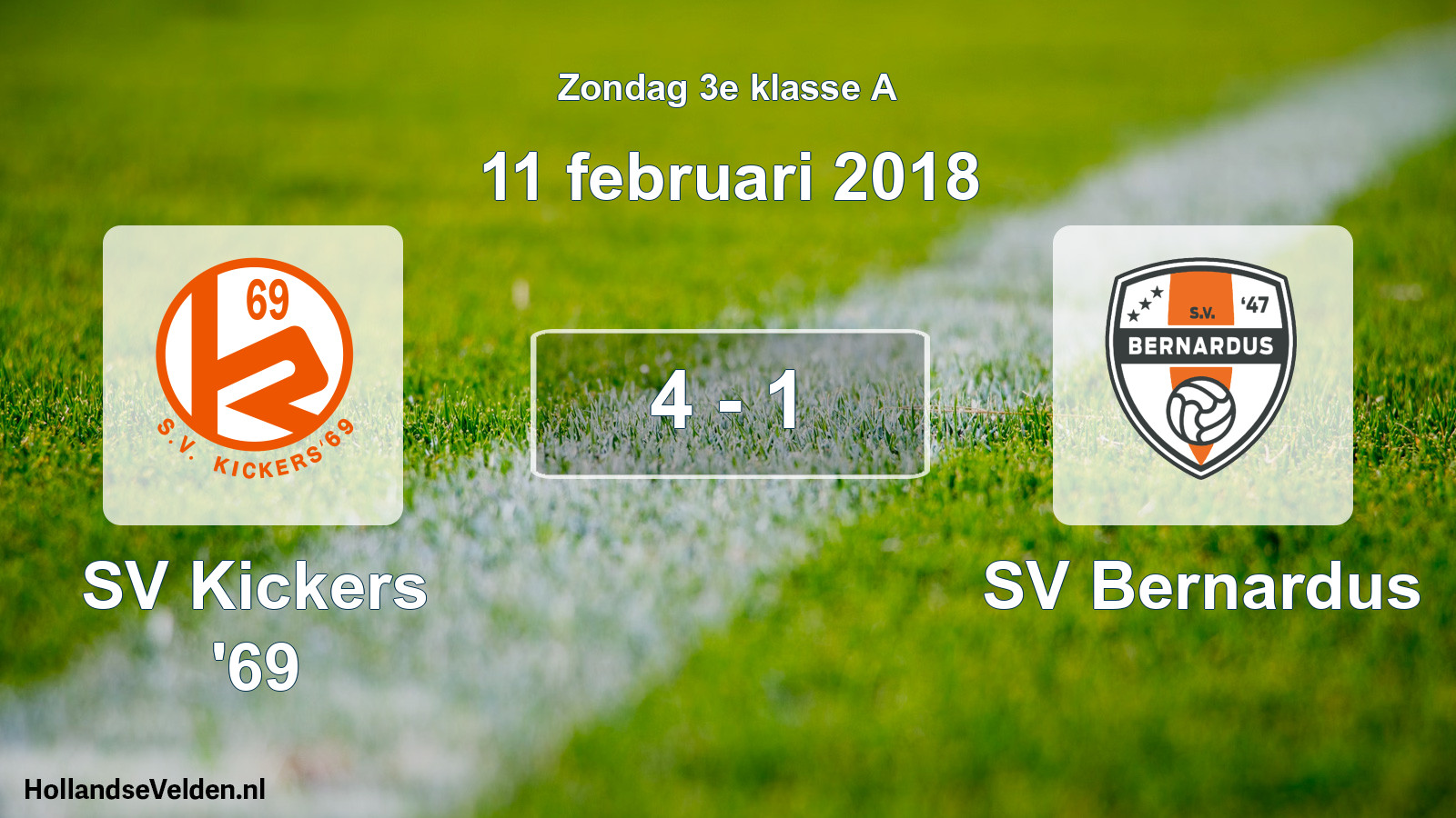 Total number of matches played: SV Kickers '69 - SV Bernardus 4 - 1 (11 February 2018)