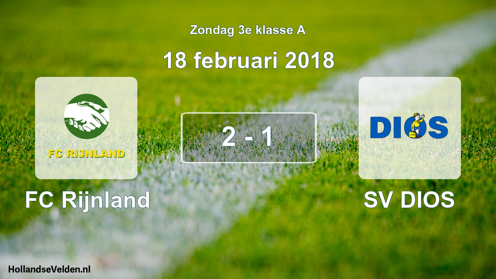 Total number of matches played: FC Rijnland - SV DIOS 2 - 1 (18 February 2018)