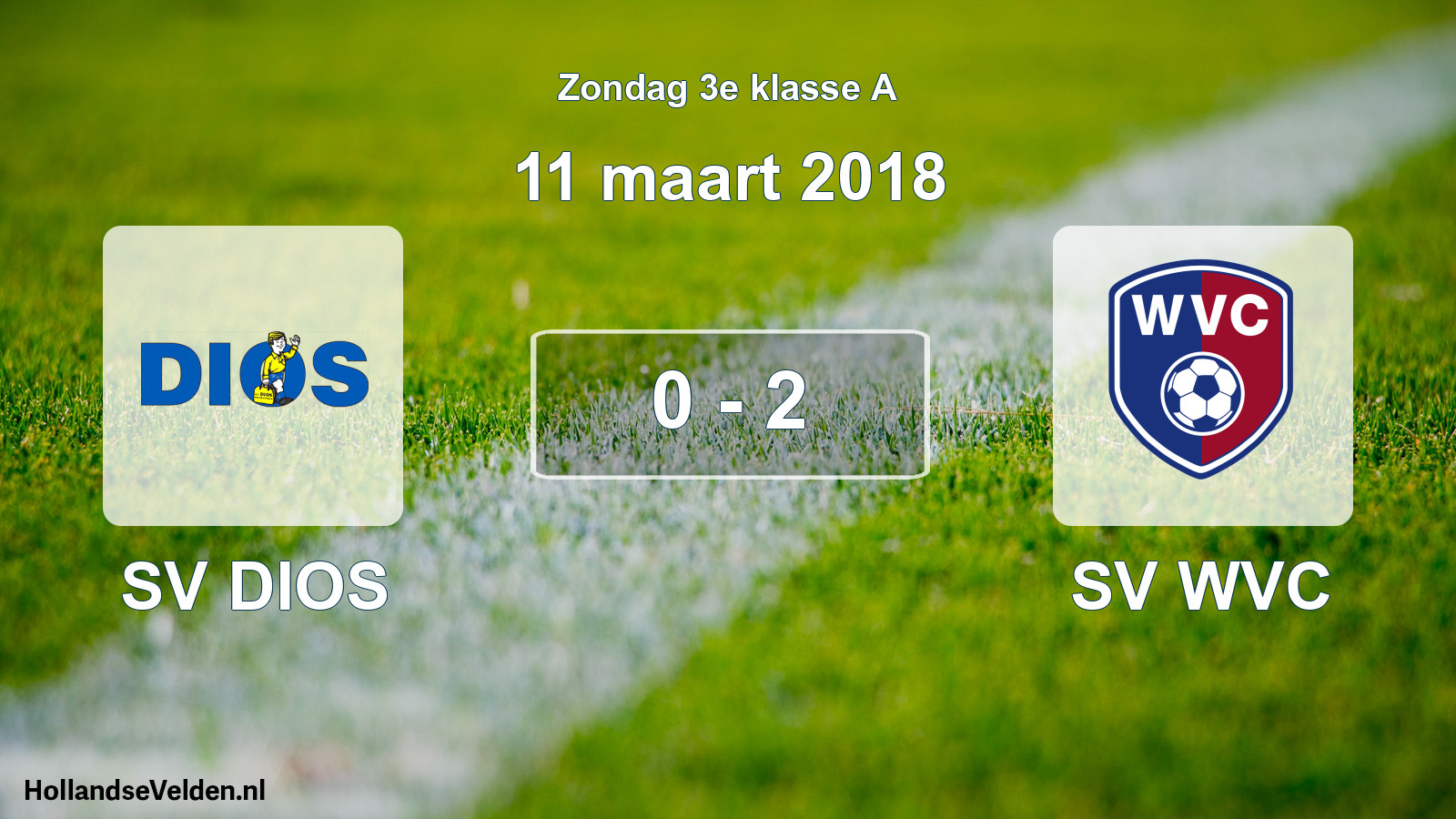 Total number of matches played: SV DIOS - SV WVC 0 - 2 (11 March 2018)