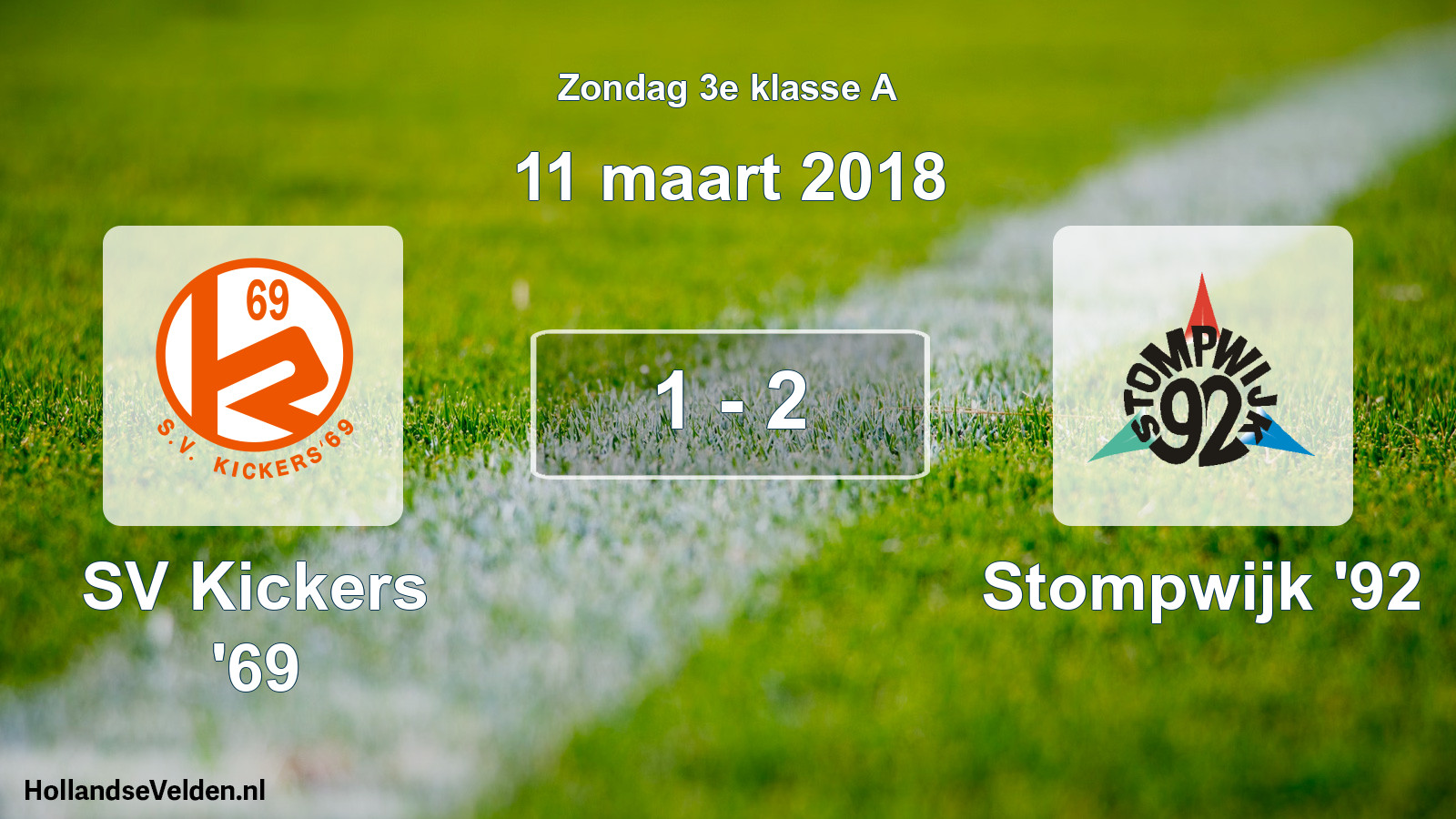 Total number of matches played: SV Kickers '69 - Stompwijk '92 1 - 2 (11 March 2018)