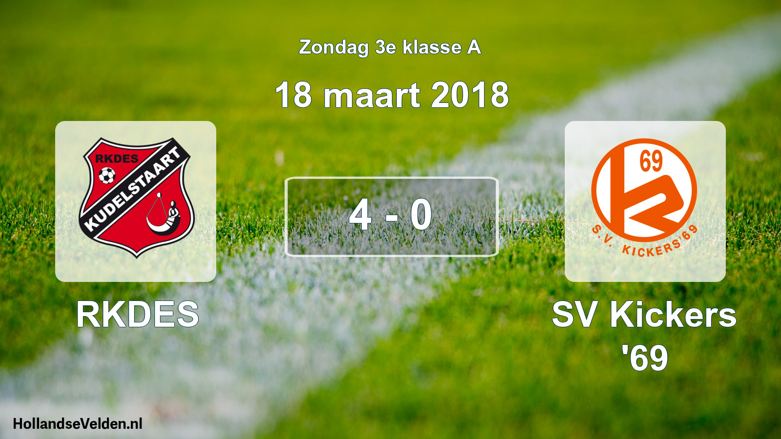 Total number of matches played: RKDES - SV Kickers '69 4 - 0 (18 March 2018)