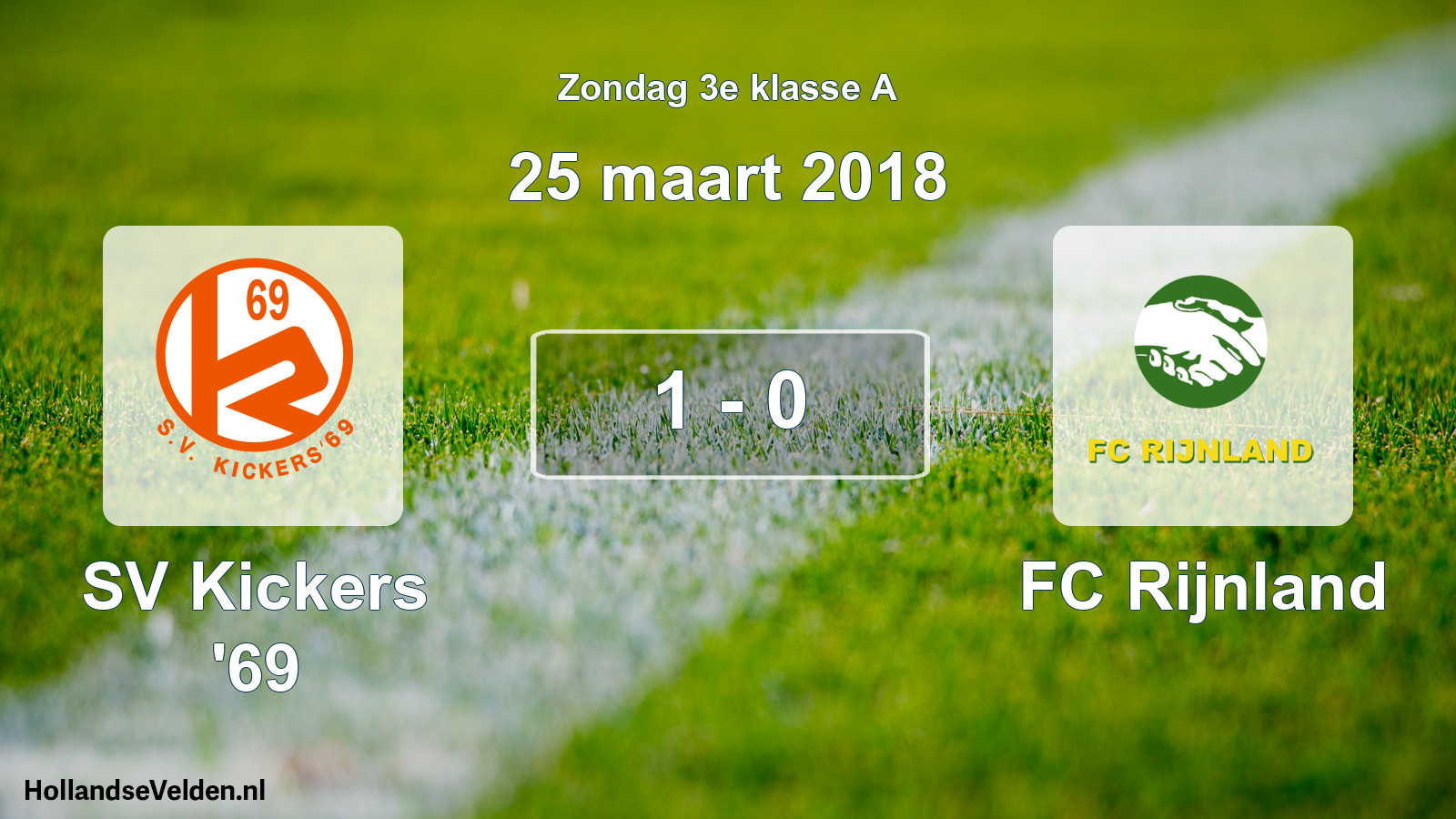 Total number of matches played: SV Kickers '69 - FC Rijnland 1 - 0 (25 March 2018)
