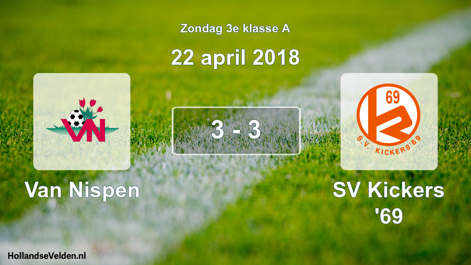 Total number of matches played: Van Nispen - SV Kickers '69 3 - 3 (22 April 2018)