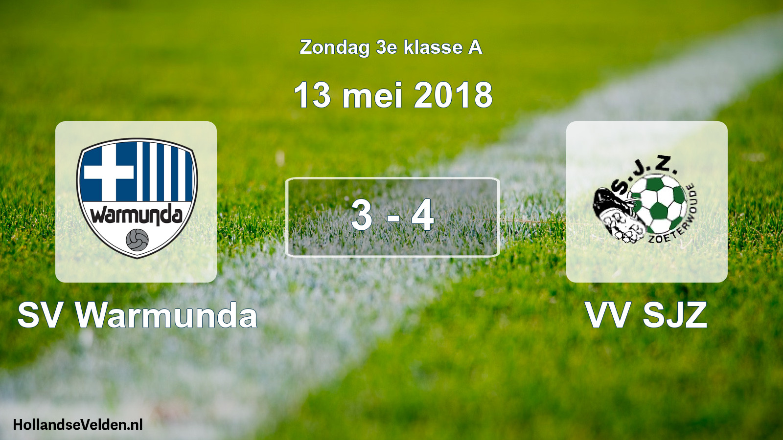 Total number of matches played: SV Warmunda - VV SJZ 3 - 4 (13 May 2018)