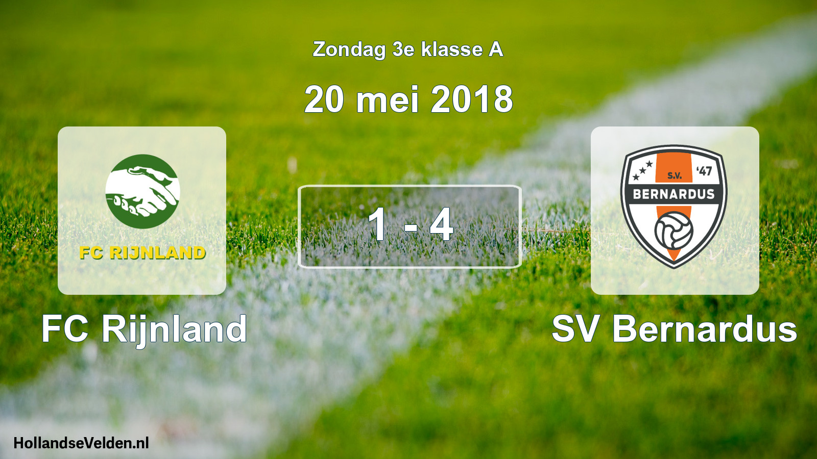Total number of matches played: FC Rijnland - SV Bernardus 1 - 4 (20 May 2018)