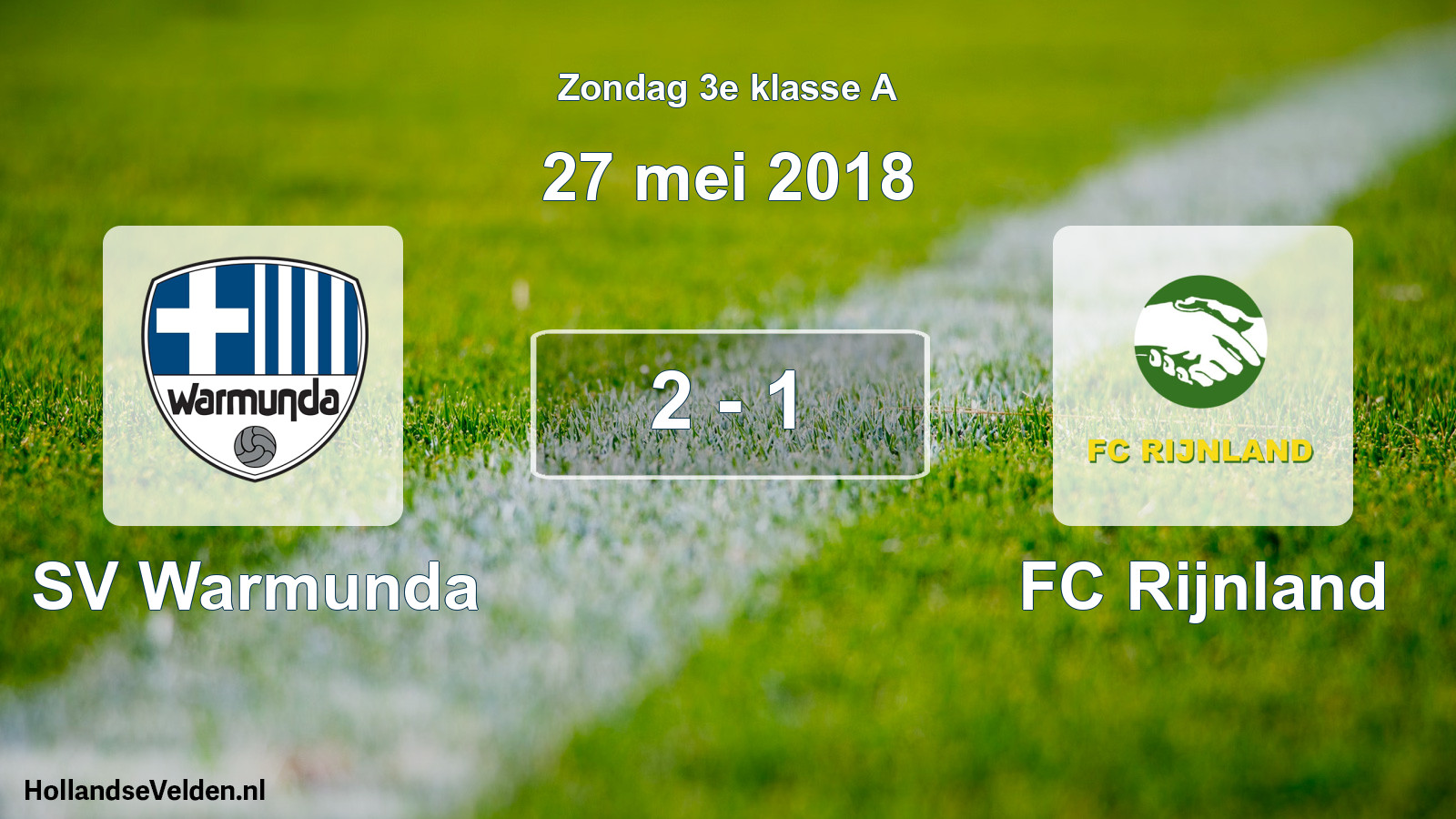 Total number of matches played: SV Warmunda - FC Rijnland 2 - 1 (27 May 2018)