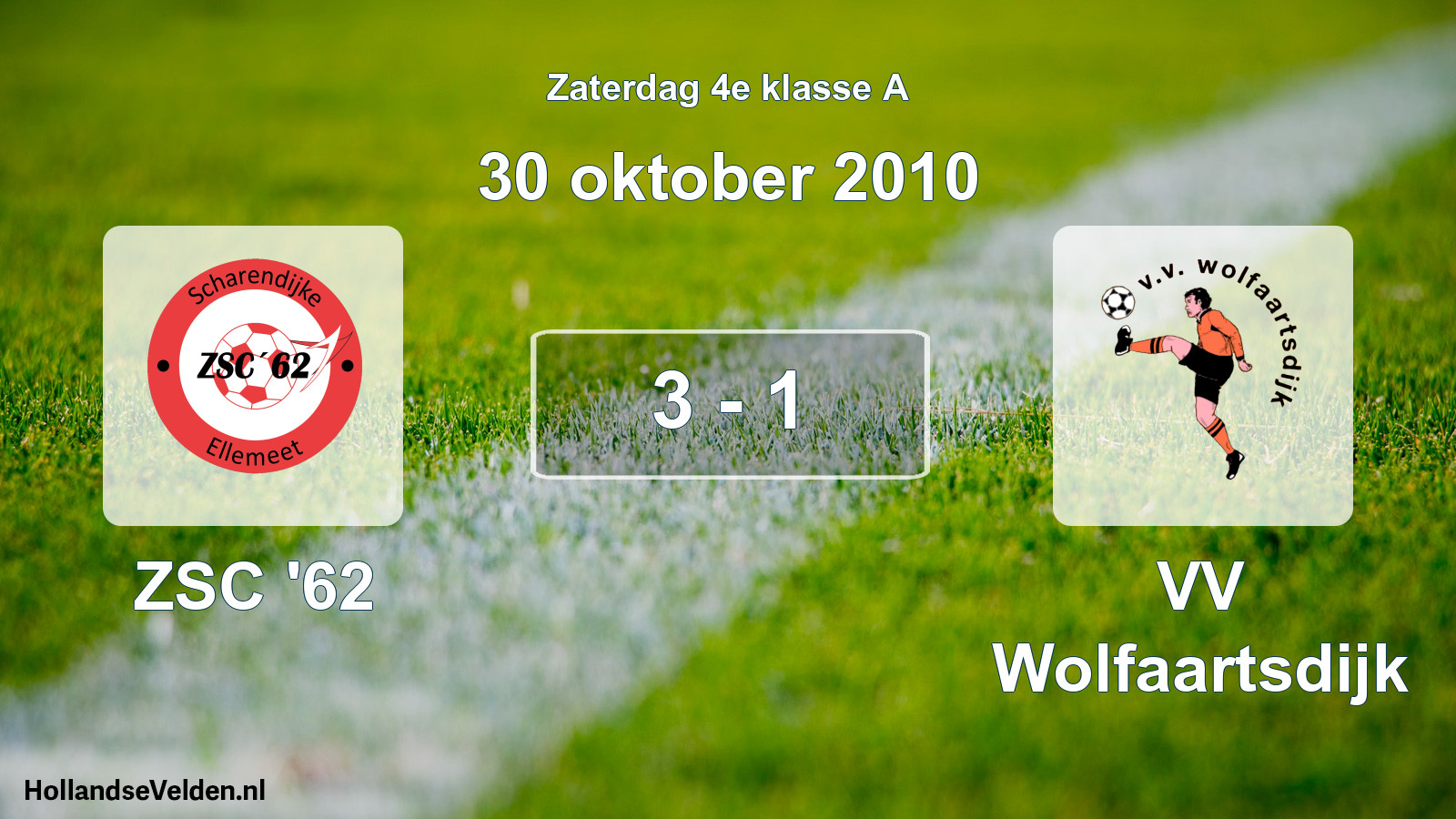 Total number of matches played: ZSC '62 - VV Wolfaartsdijk 3 - 1 (30 October 2010)